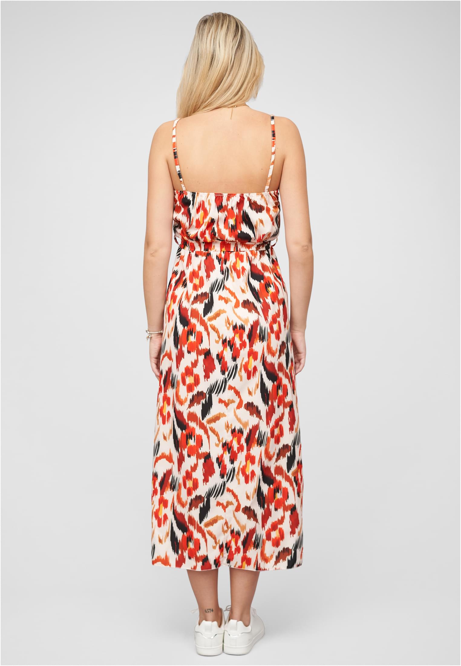 Maxi-Kleid mit V-Neck und Bindegürtel rustred L - variant image 2