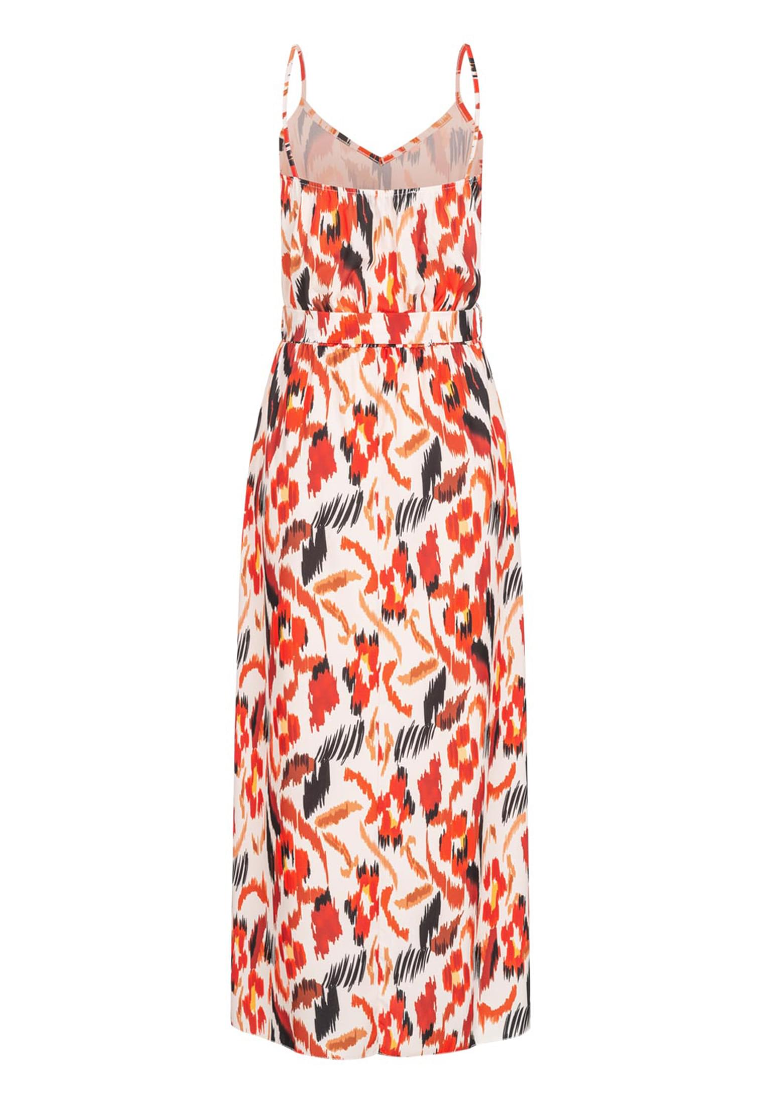 Maxi-Kleid mit V-Neck und Bindegürtel rustred L - variant image 7
