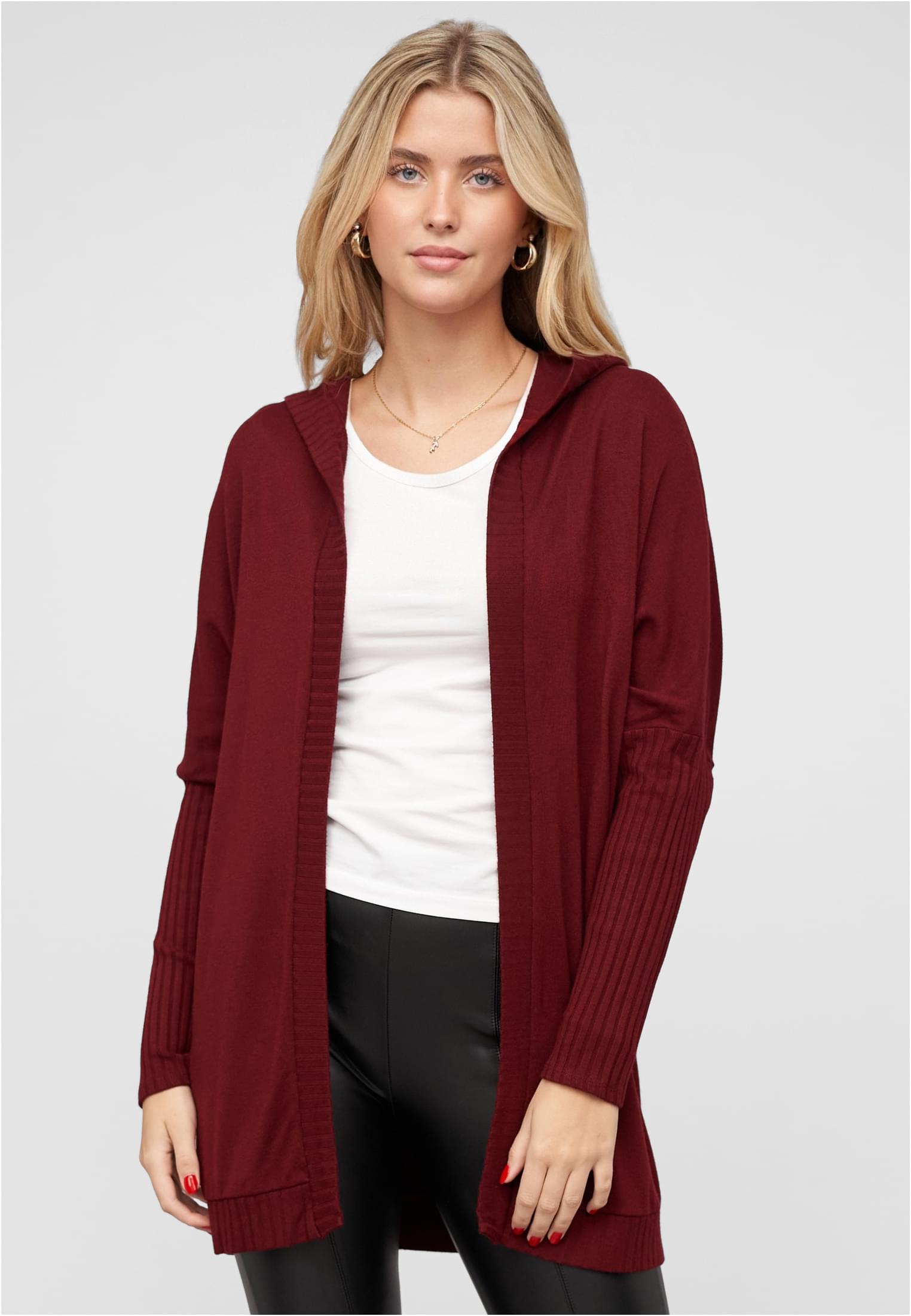 Cardigan mit offenem Schnitt und Kapuze rose L - alternate variant 1