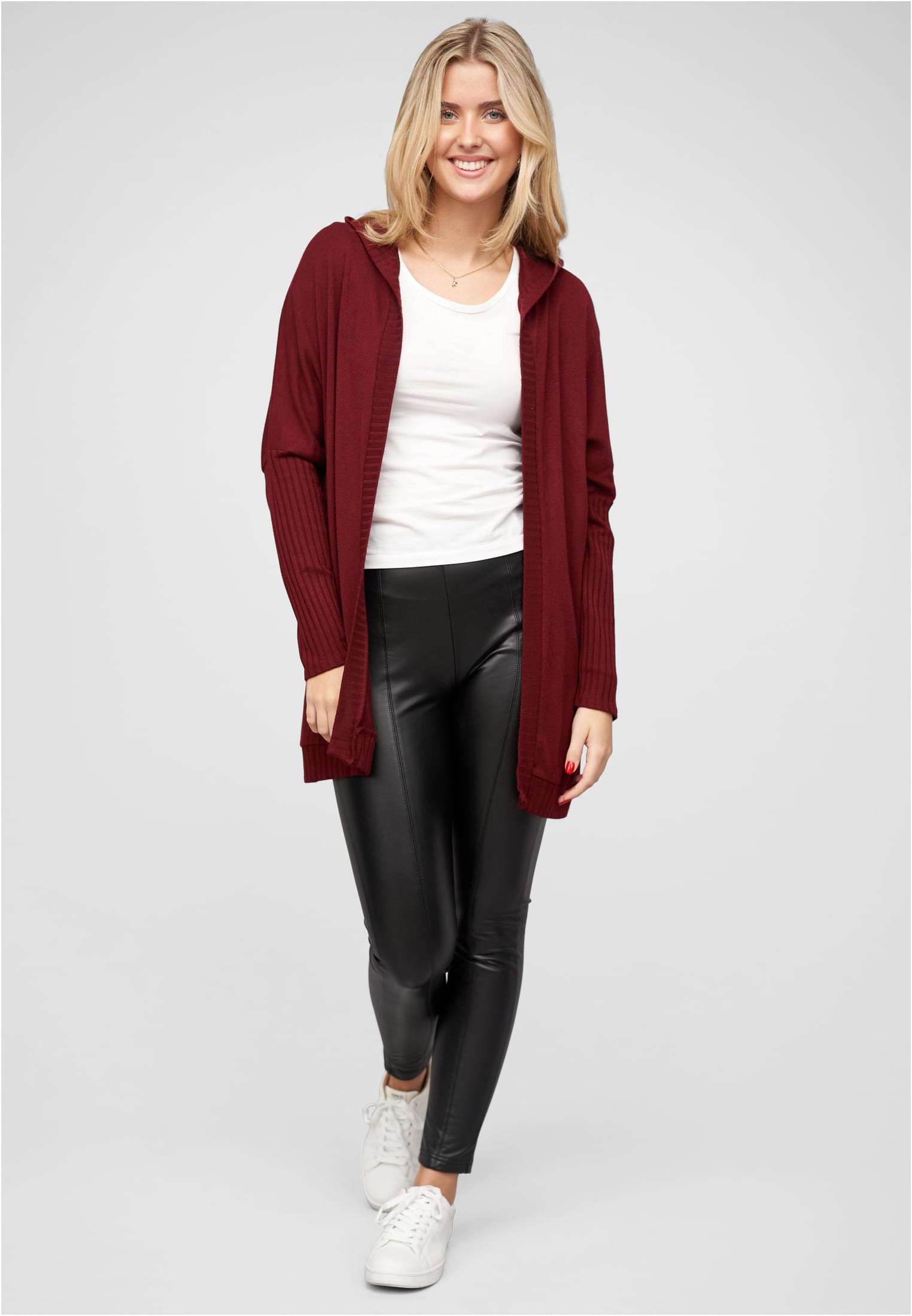 Cardigan mit offenem Schnitt und Kapuze rose L - variant image 4