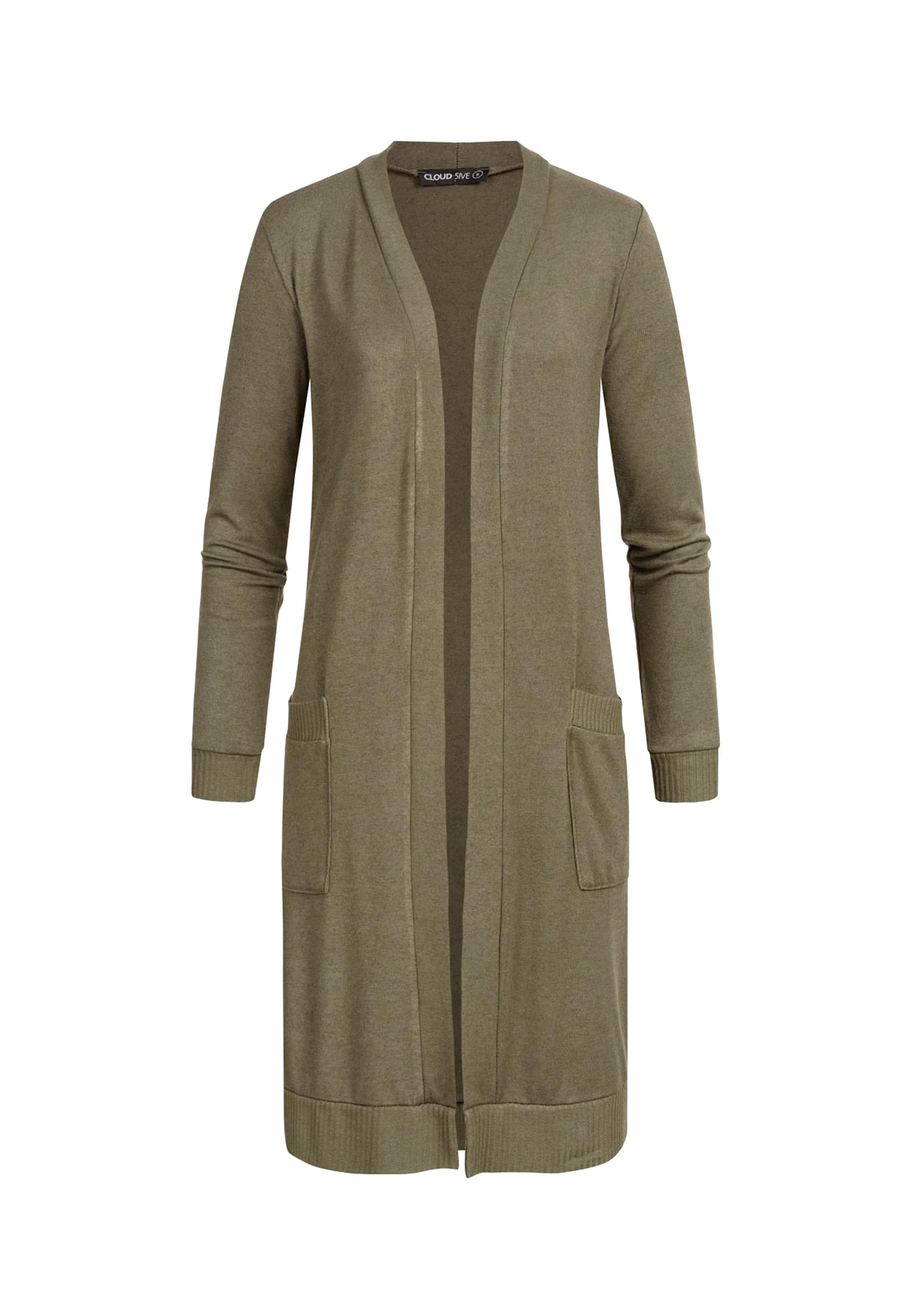 Longform Viskose Cardigan mit 2 seitl. Taschen military green L - variant image 6