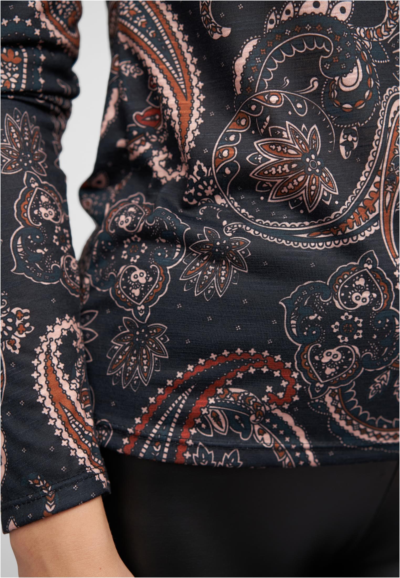 Langarm Shirt Longsleeve mit Paisley Print black/rose L - variant image 5