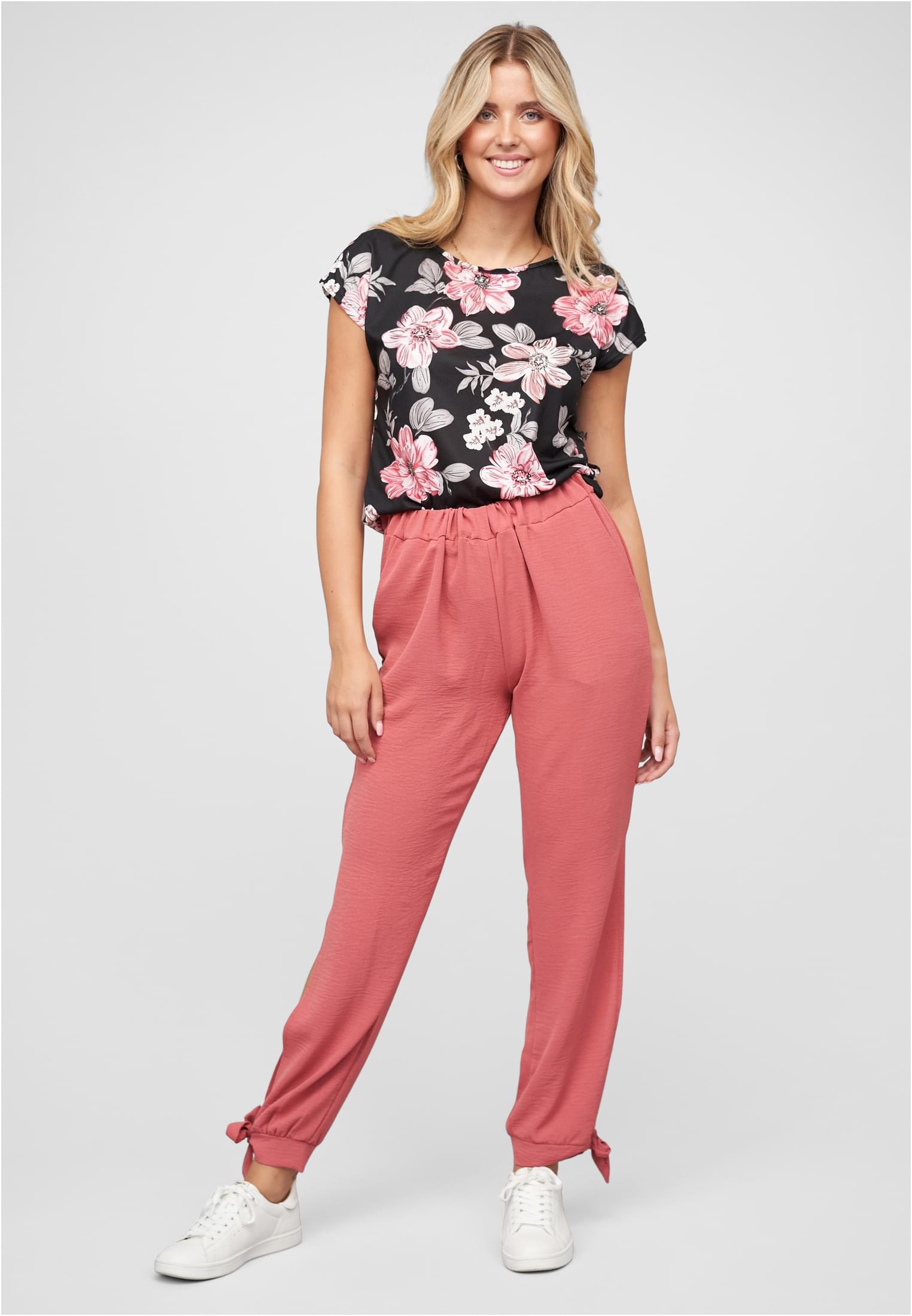 Musselin Hose mit seitlichen Schlitzen und Bindedetails rose L - variant image 4