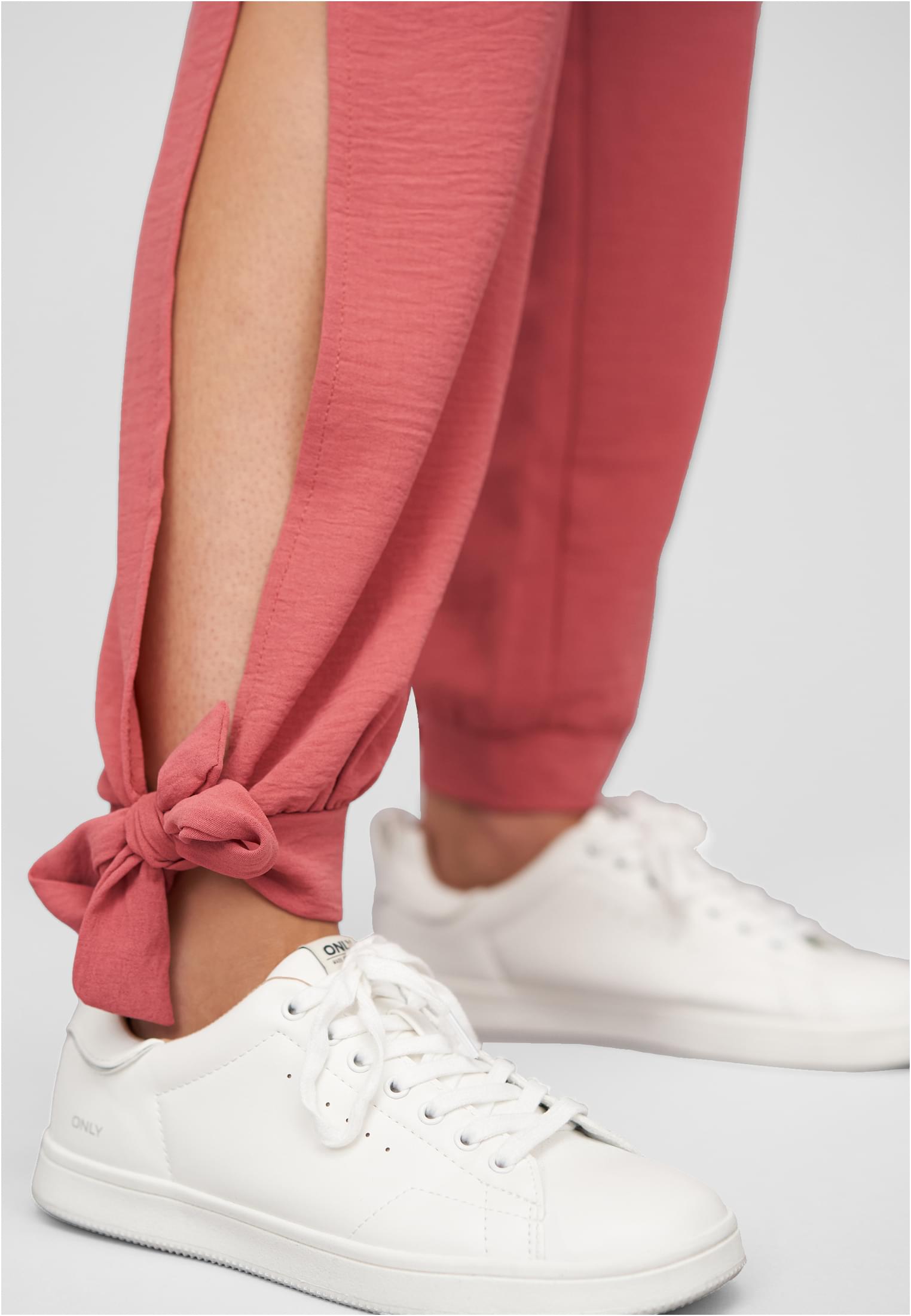 Musselin Hose mit seitlichen Schlitzen und Bindedetails rose L - variant image 5