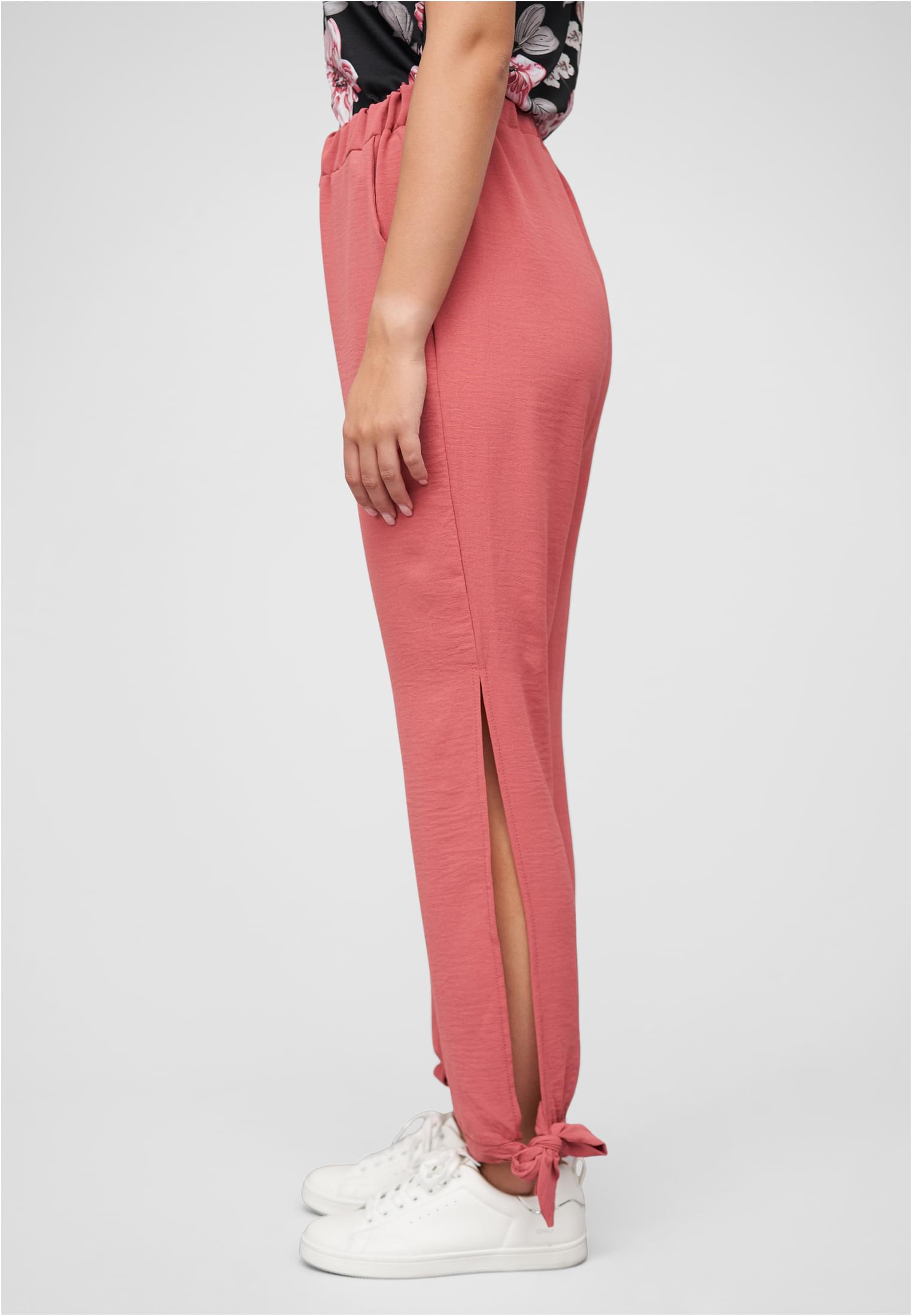 Musselin Hose mit seitlichen Schlitzen und Bindedetails rose L - variant image 1