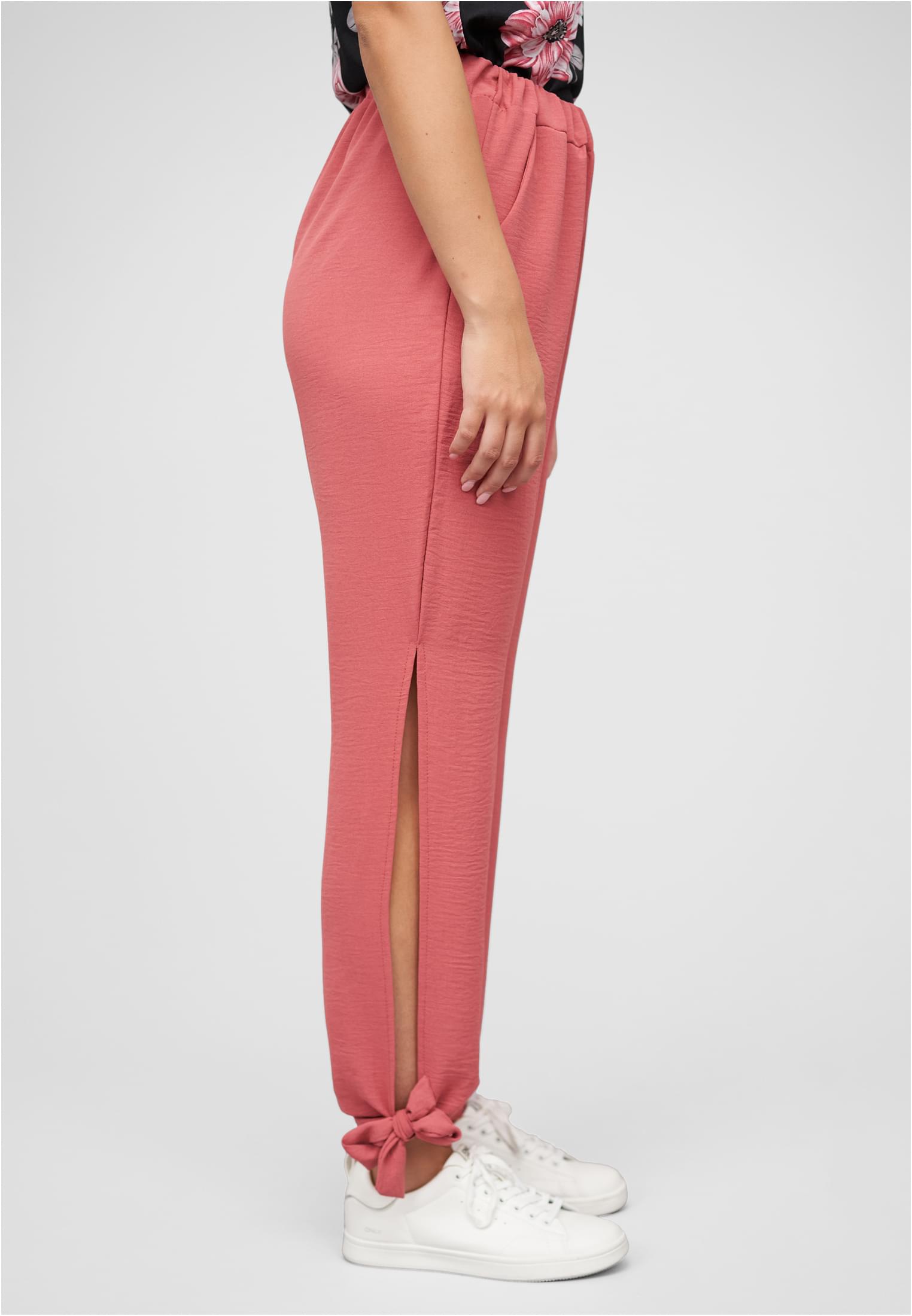 Musselin Hose mit seitlichen Schlitzen und Bindedetails rose L - variant image 3
