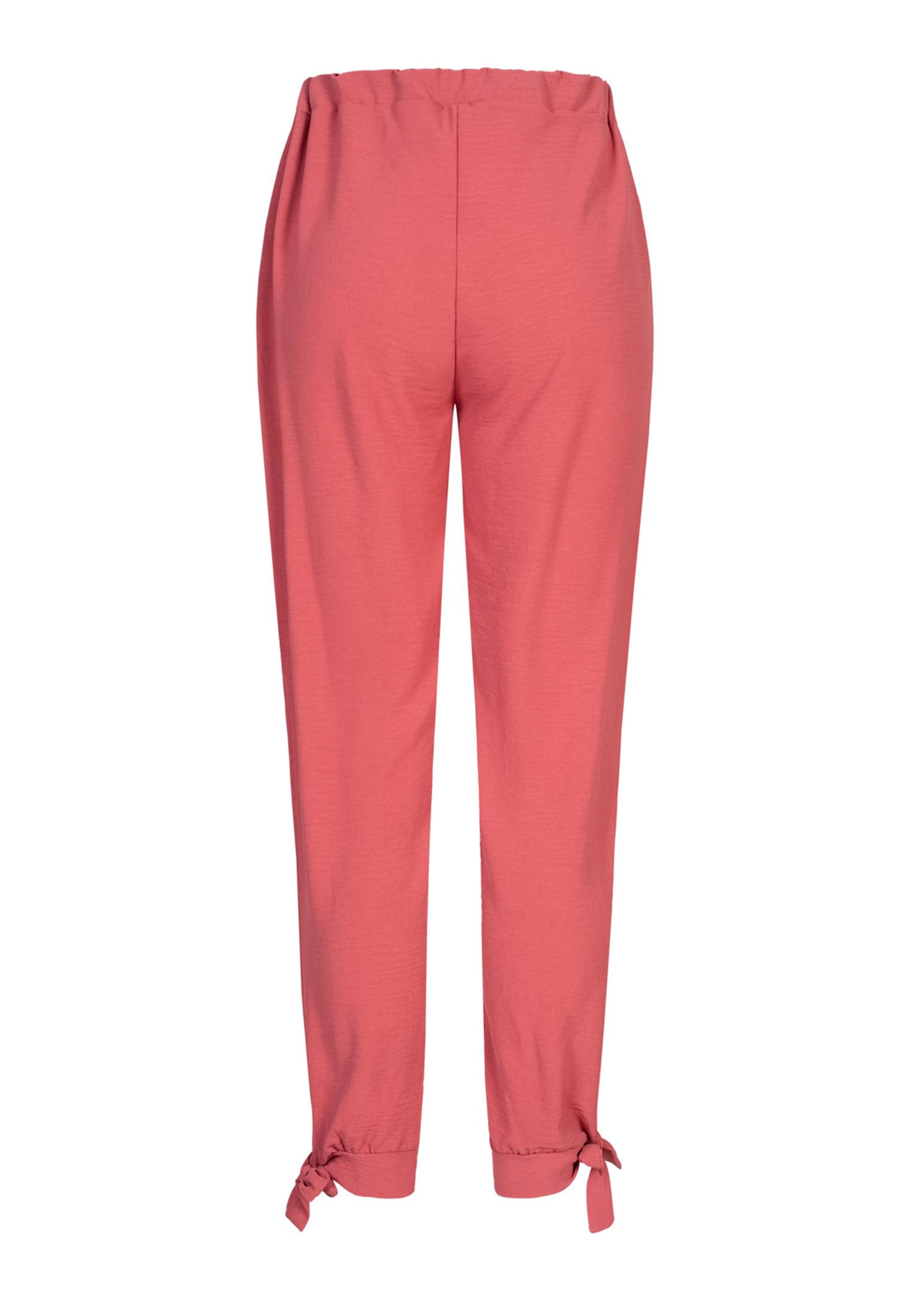 Musselin Hose mit seitlichen Schlitzen und Bindedetails rose L - variant image 7