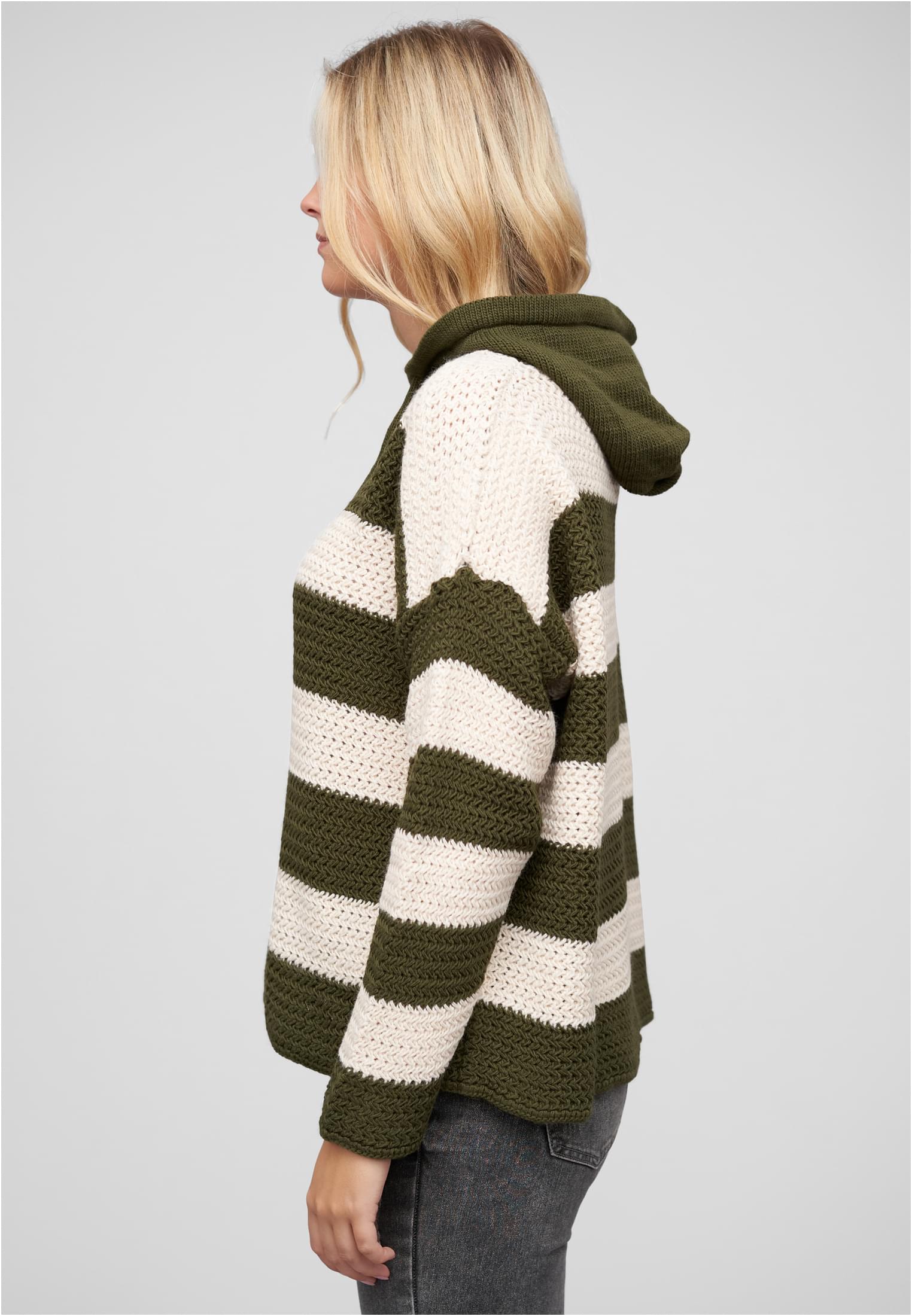 Strick-Hoodie mit Tunnelzug und Streifen - related product back image 2