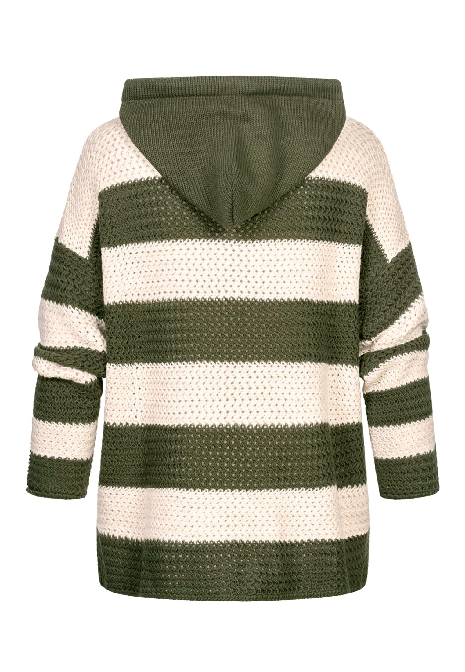 Strick-Hoodie mit Tunnelzug und Streifen - related product back image 2