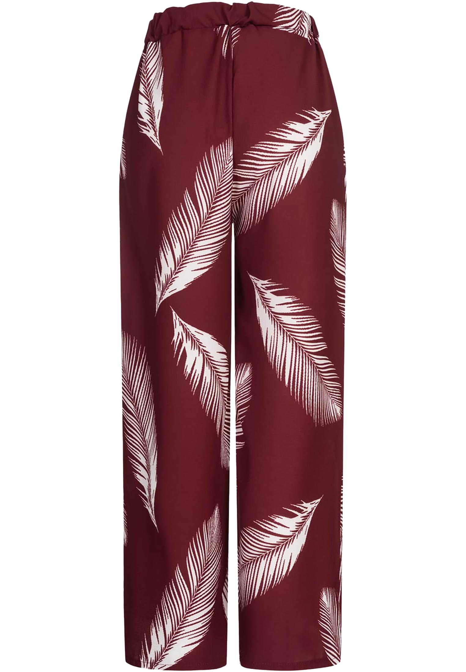 Sommerhose mit weitem Beinschnitt und Federprint bordeaux L - variant image 7