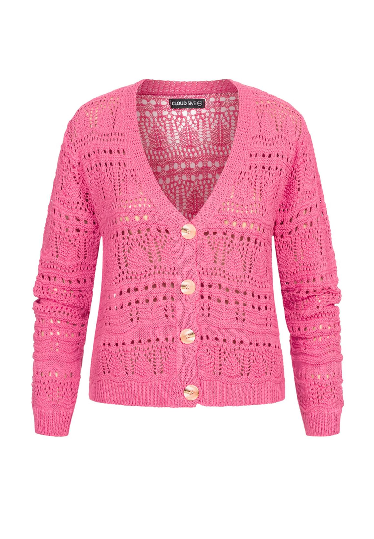 Cardigan mit Lochstrickmuster fuchsia L/XL - variant image 6