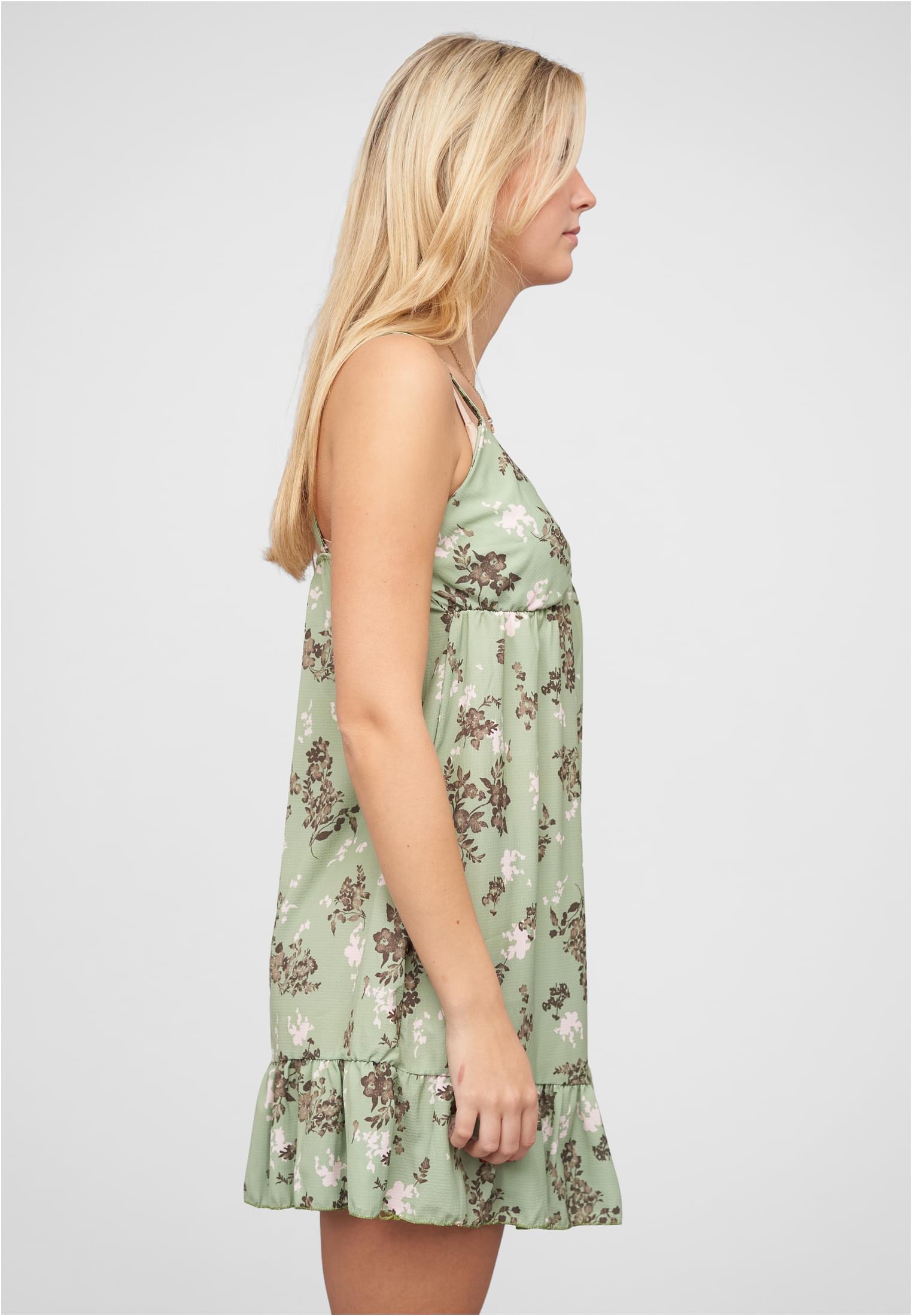Struktur Träger Kleid mit Floralem Print light green L - variant image 3