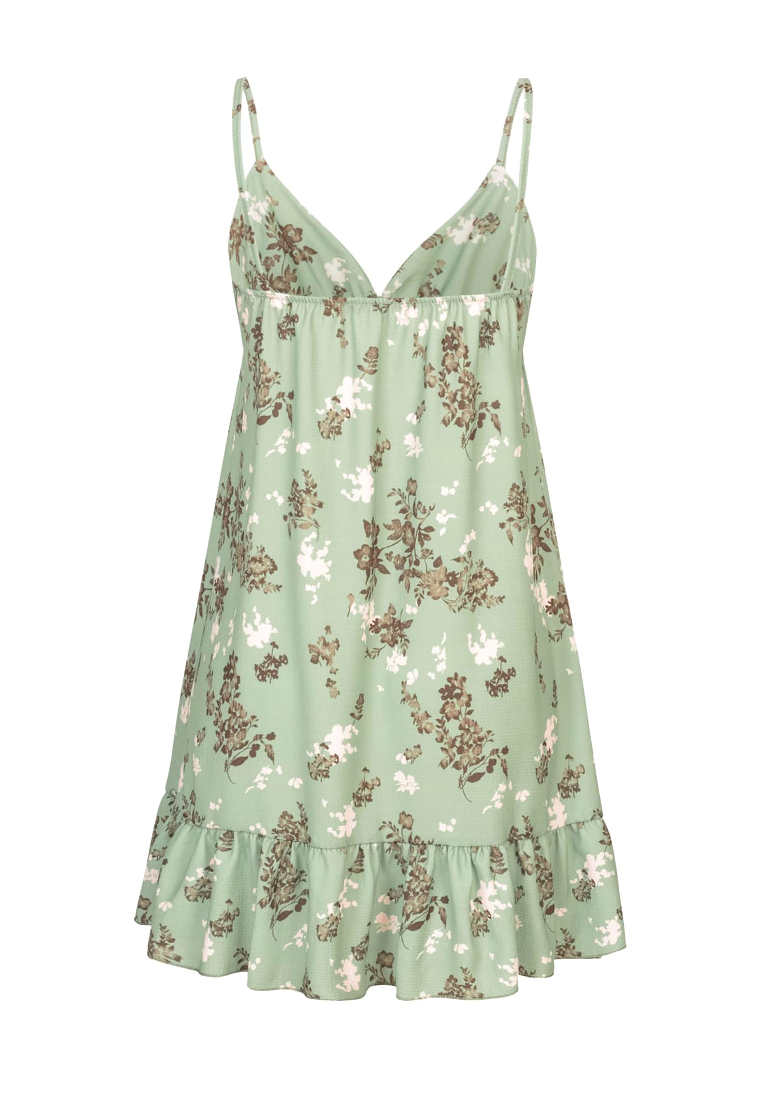 Struktur Träger Kleid mit Floralem Print light green L - variant image 7