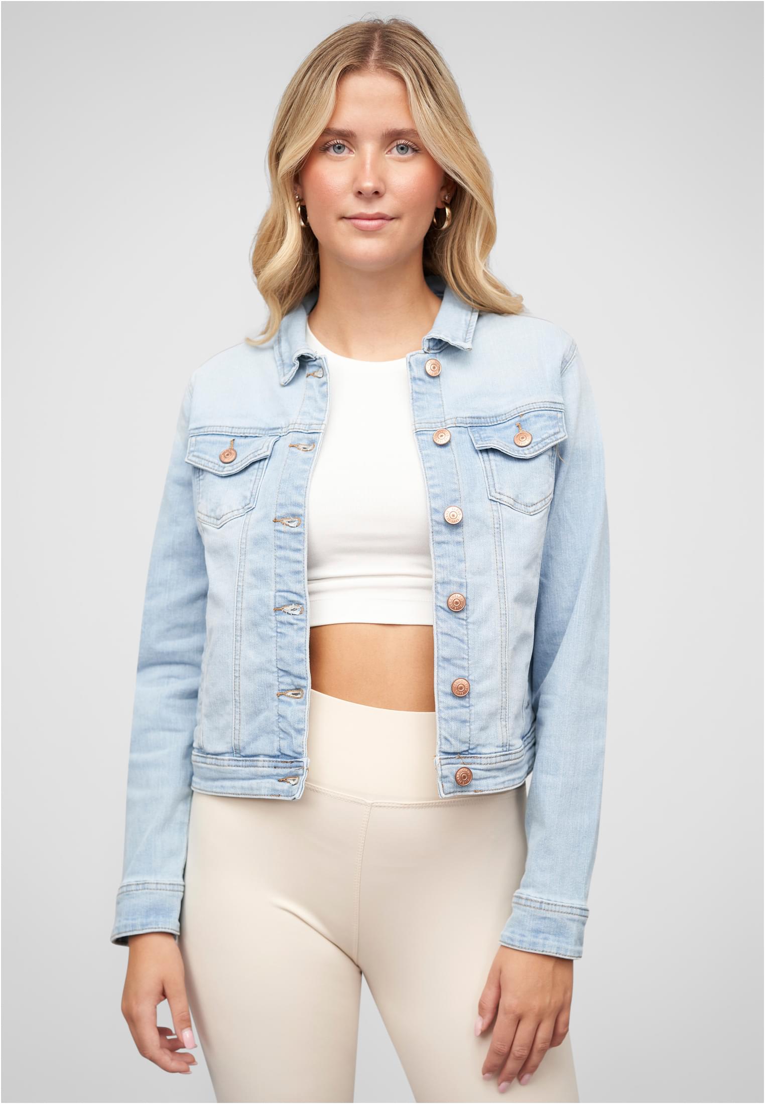 Jeans Jacke m. Knopfleiste u. Brusttaschen blue denim L - alternate variant 1