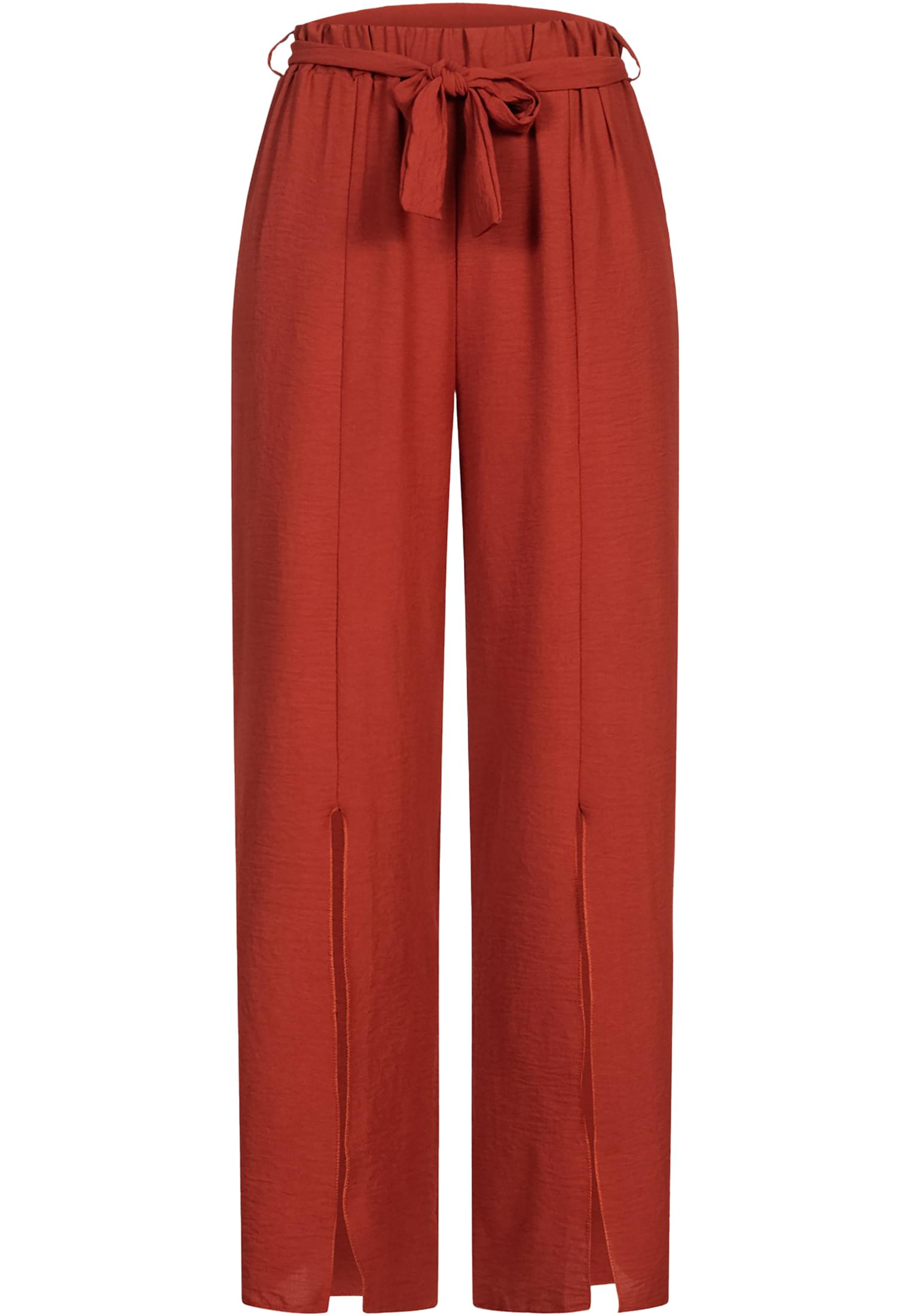 Sommerhose mit seitlich. Schlitzen und Bindegürtel brown L - variant image 6