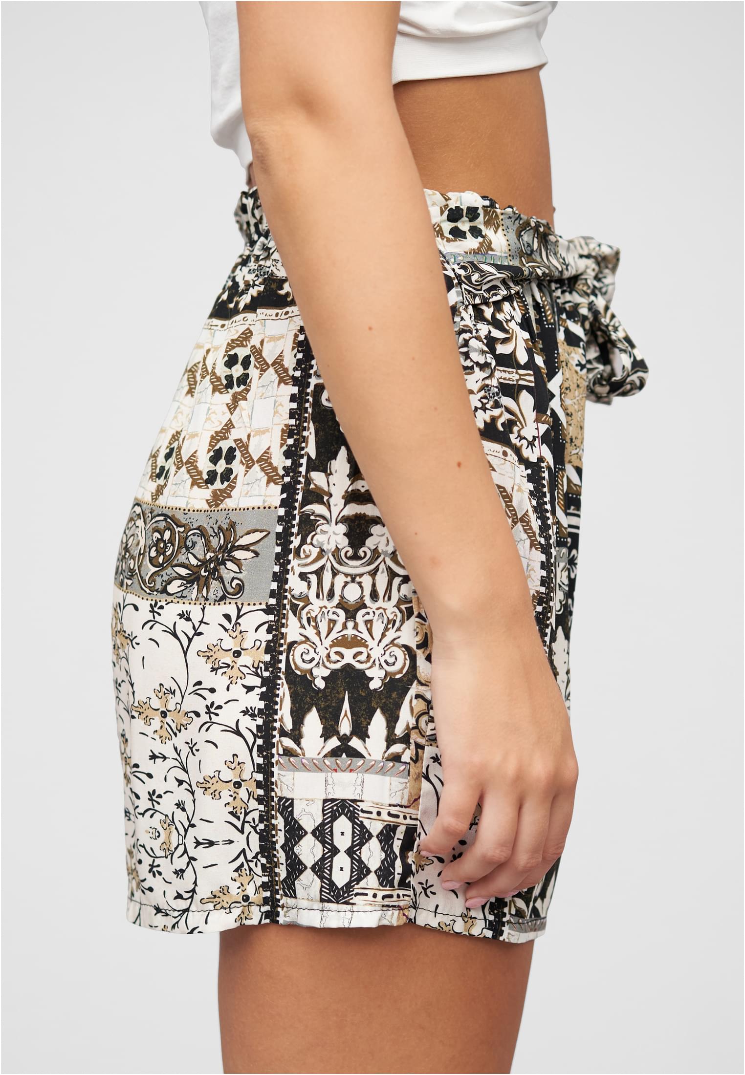 Viskose Shorts mit Bindegürtel und Paisley Print black L - variant image 3