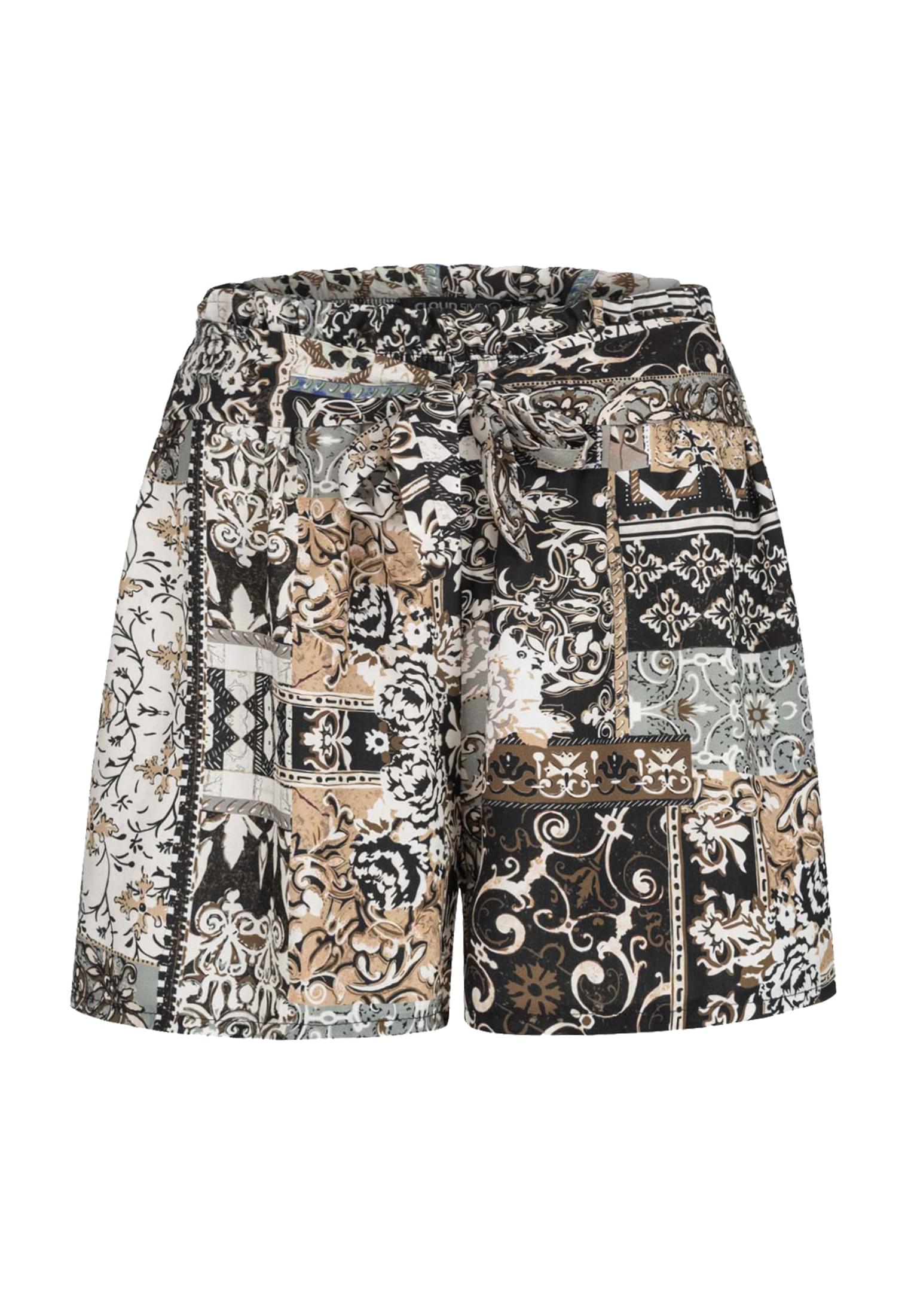 Viskose Shorts mit Bindegürtel und Paisley Print black L - variant image 6