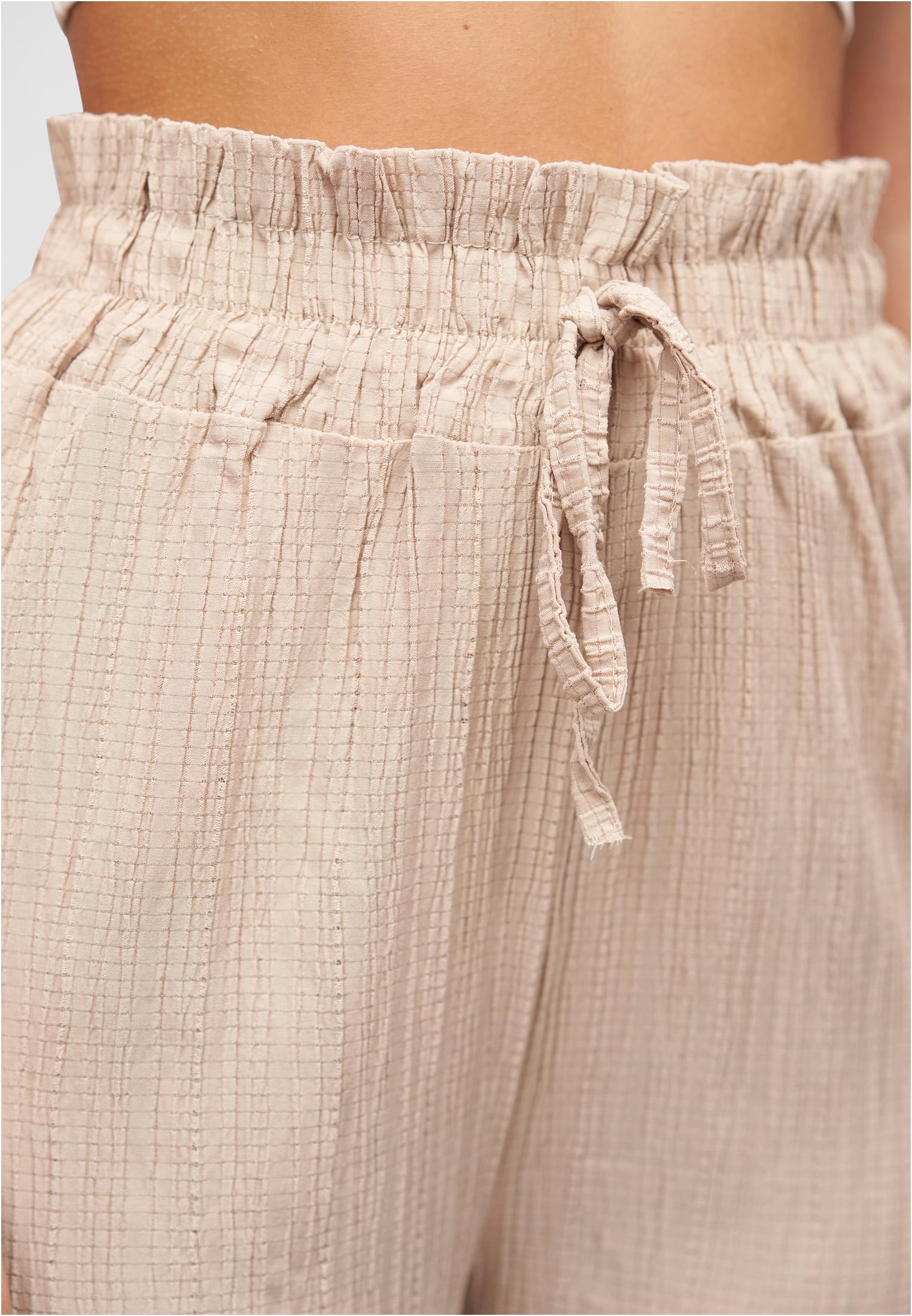 Sommer Hose mit weitem Beinschnitt und Strukturstoff beige L - variant image 5