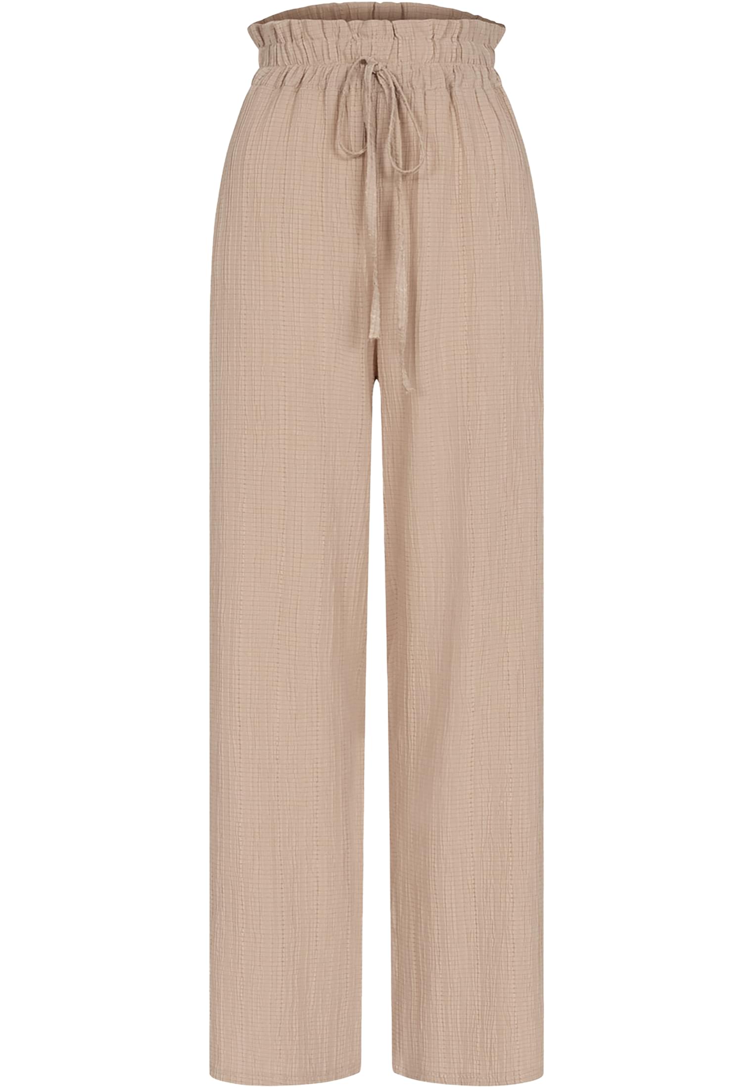 Sommer Hose mit weitem Beinschnitt und Strukturstoff beige L - variant image 6