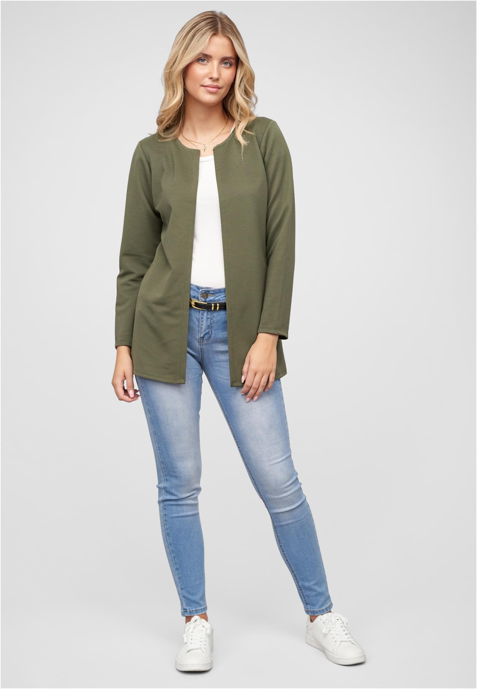 Strickjacke offener ribbed Cardigan dark green L - variant image 4