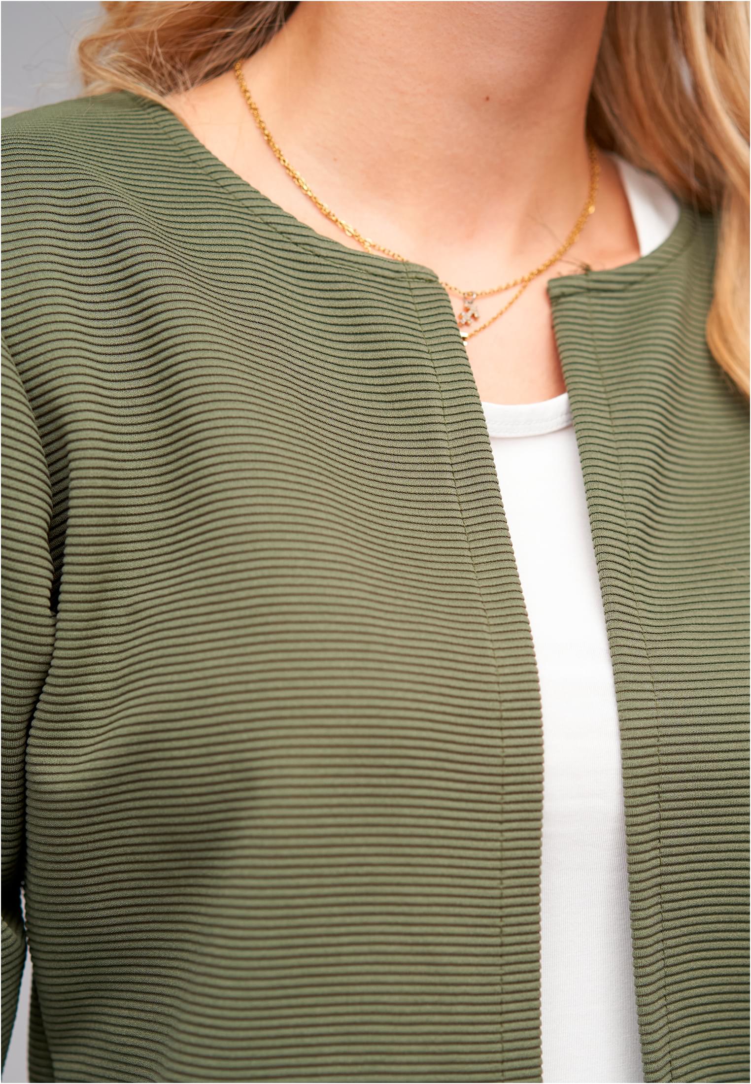 Strickjacke offener ribbed Cardigan dark green L - variant image 5