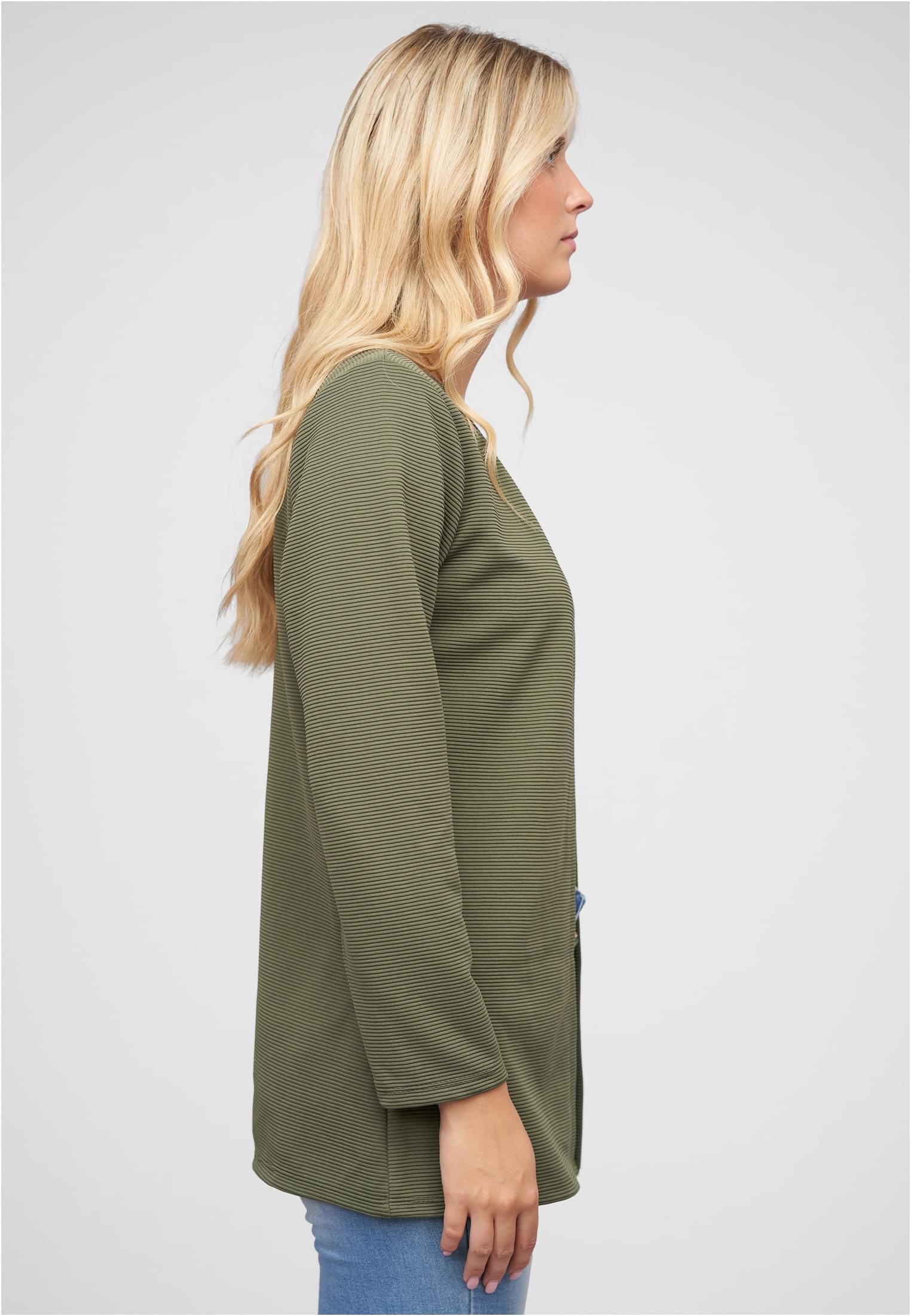 Strickjacke offener ribbed Cardigan dark green L - variant image 3