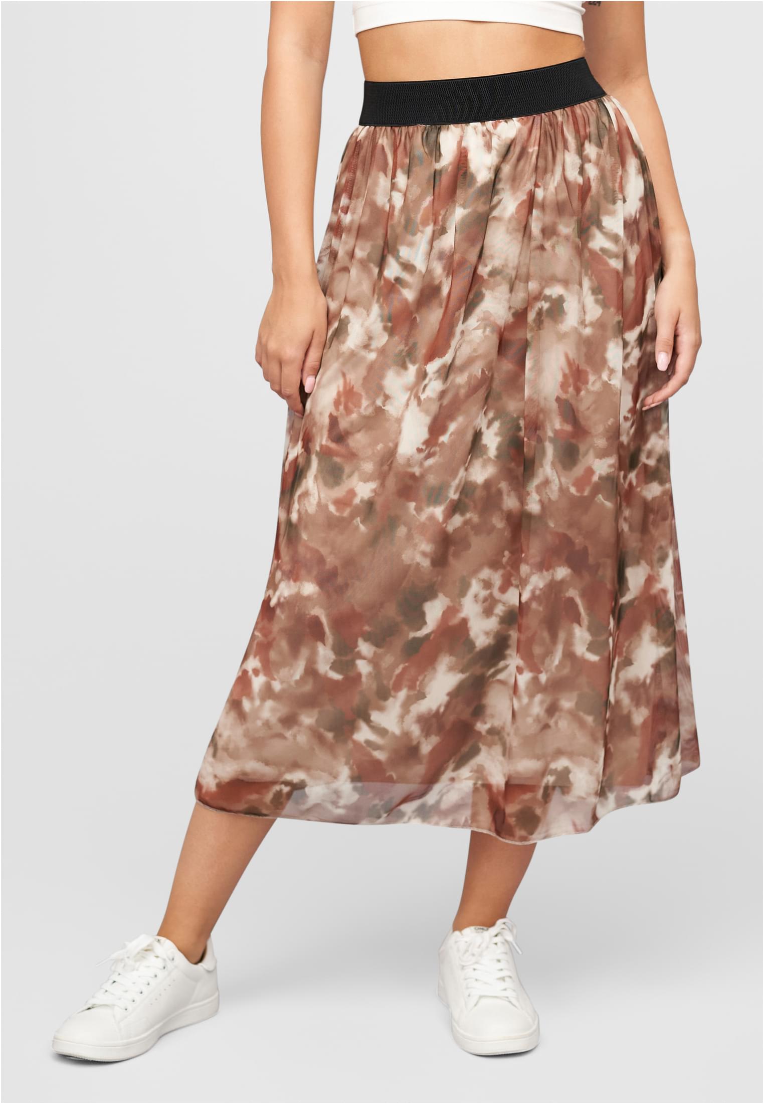 Longform Rock mit All Over Print und Gummiband camel L - alternate variant 1