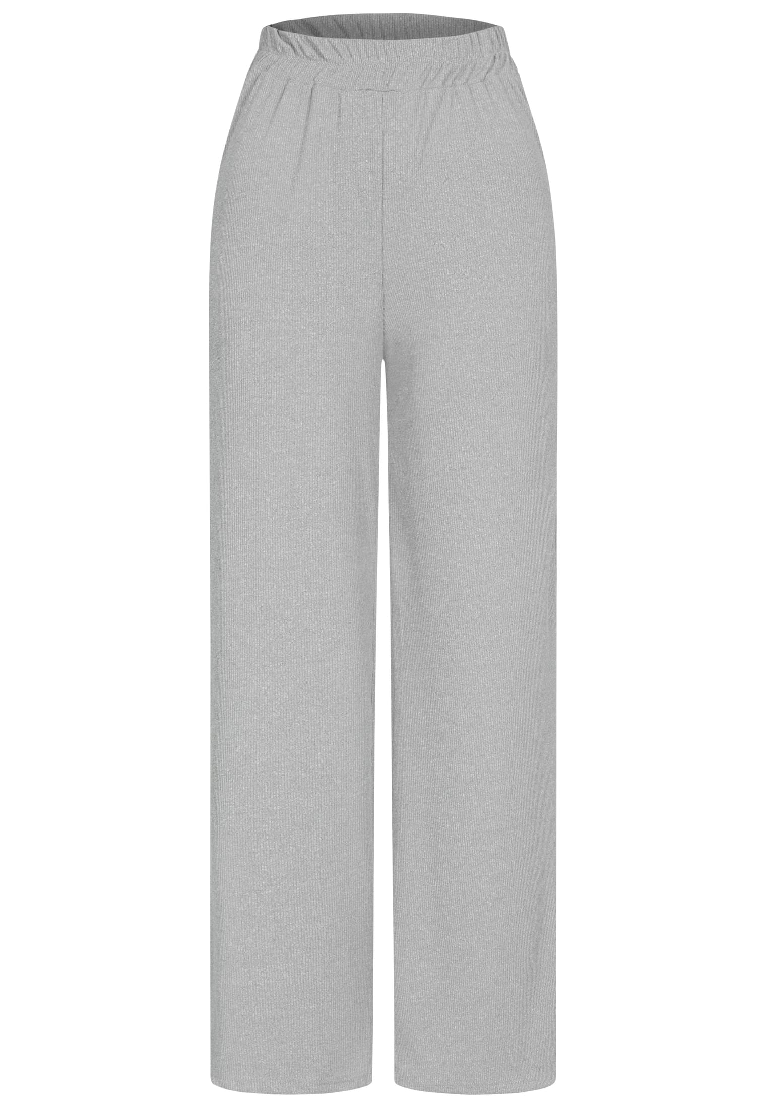 Sommer Hose mit weitem Beinschnitt und Ribbed Material grey melange L - variant image 6