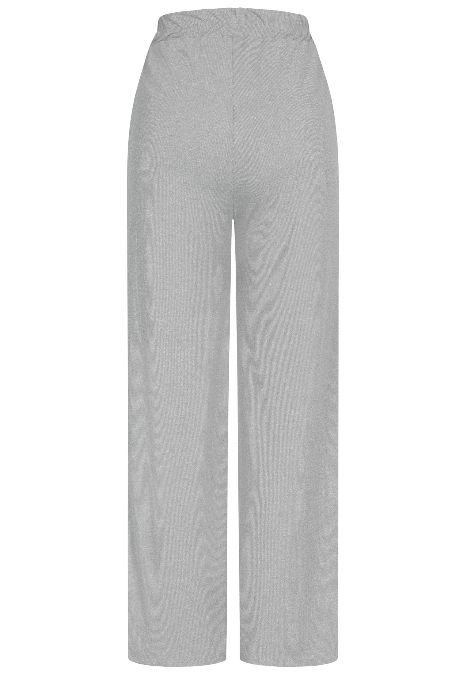 Sommer Hose mit weitem Beinschnitt und Ribbed Material grey melange L - variant image 7