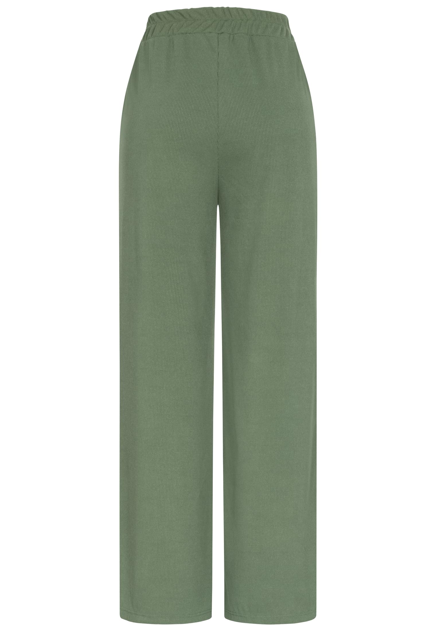 Sommer Hose mit weitem Beinschnitt und Ribbed Material military green L - variant image 7