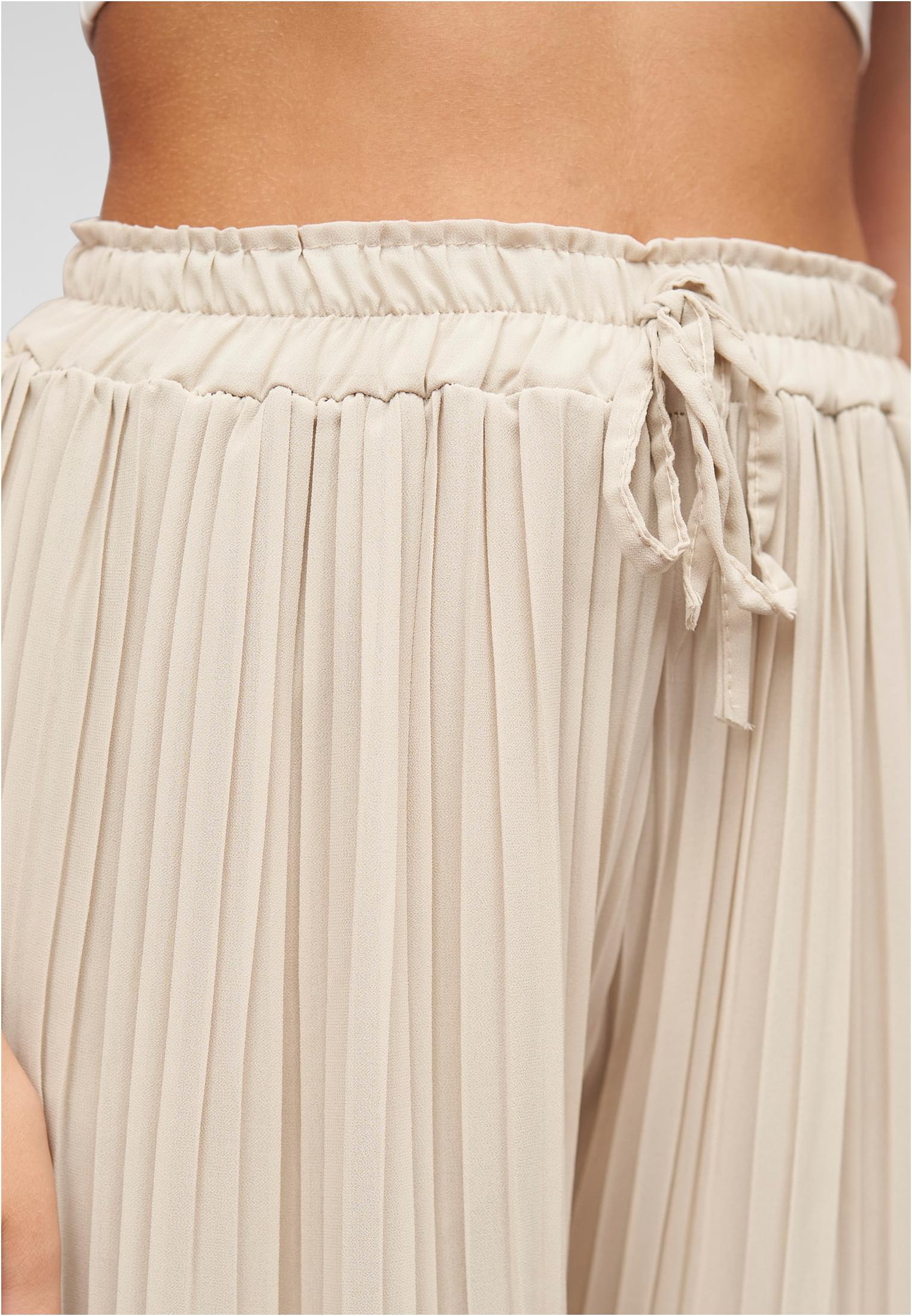 Sommer Hose mit weitem Beinschnitt und 2-lagigem Stoff beige L - variant image 5