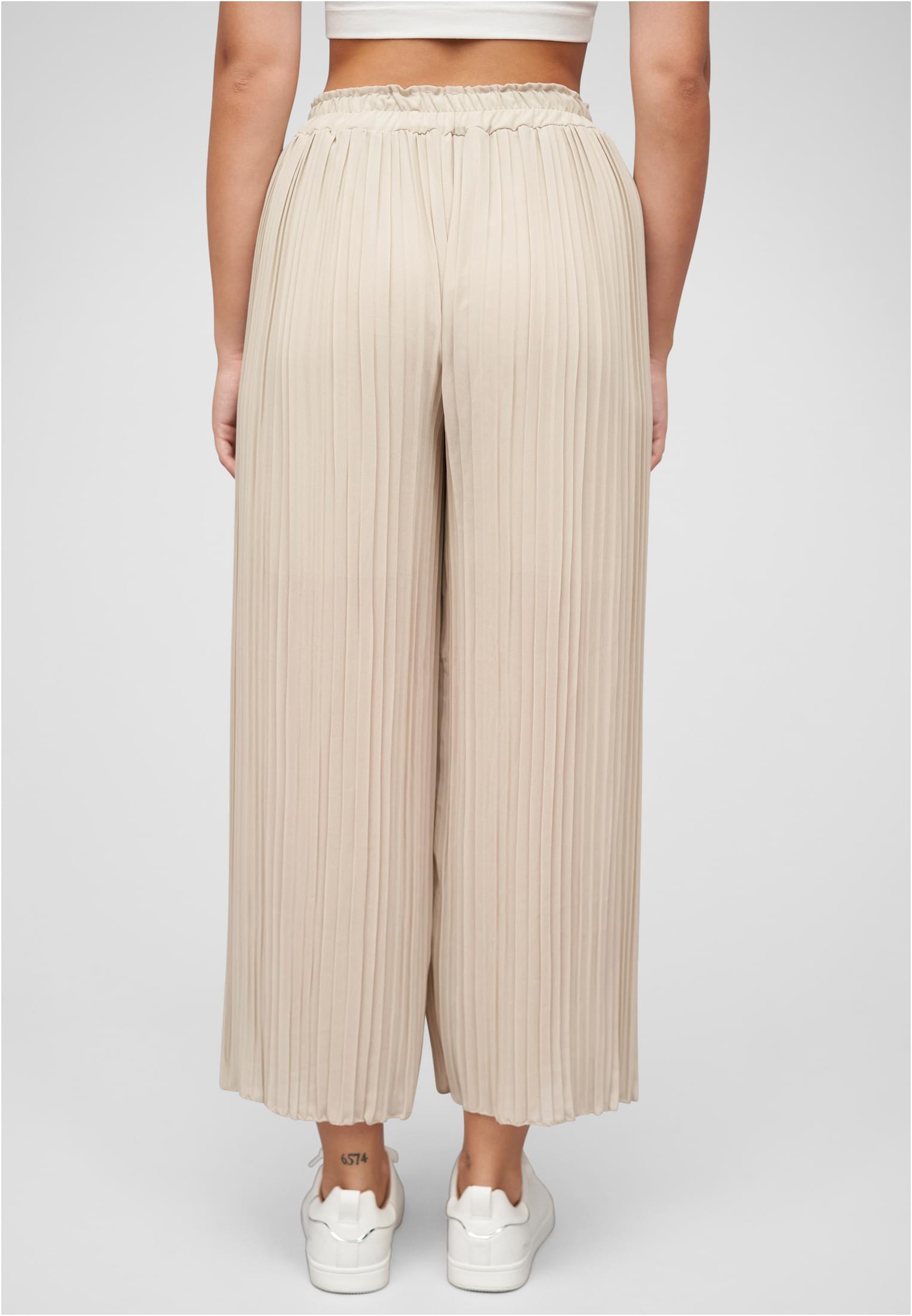 Sommer Hose mit weitem Beinschnitt und 2-lagigem Stoff beige L - variant image 2