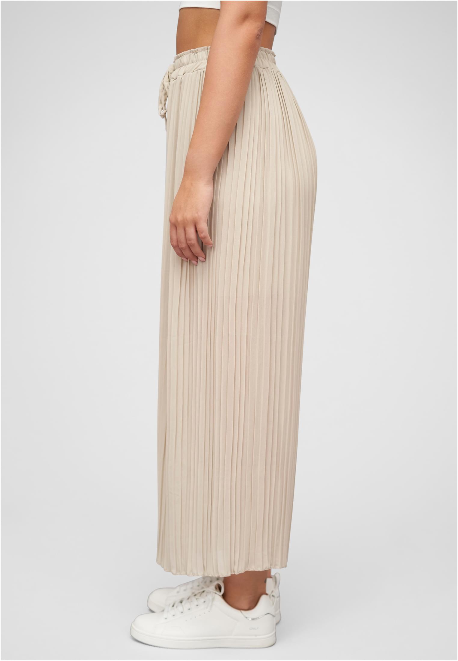 Sommer Hose mit weitem Beinschnitt und 2-lagigem Stoff beige L - variant image 1