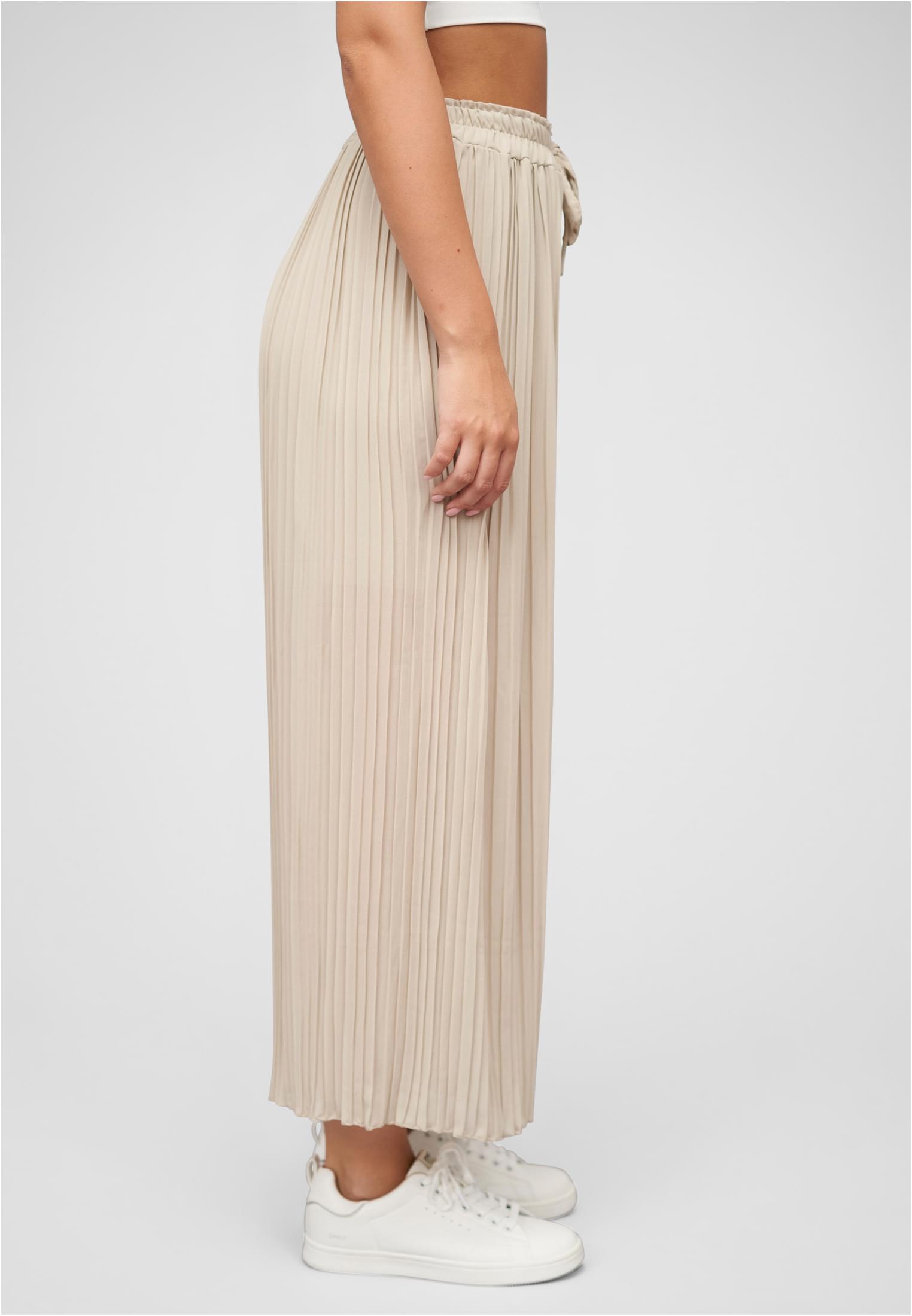 Sommer Hose mit weitem Beinschnitt und 2-lagigem Stoff beige L - variant image 3