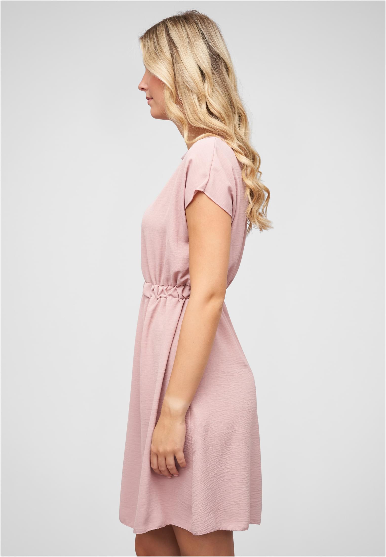 Musselin T-Shirt-Kleid mit elastischem Taillenbund rosa L - variant image 1