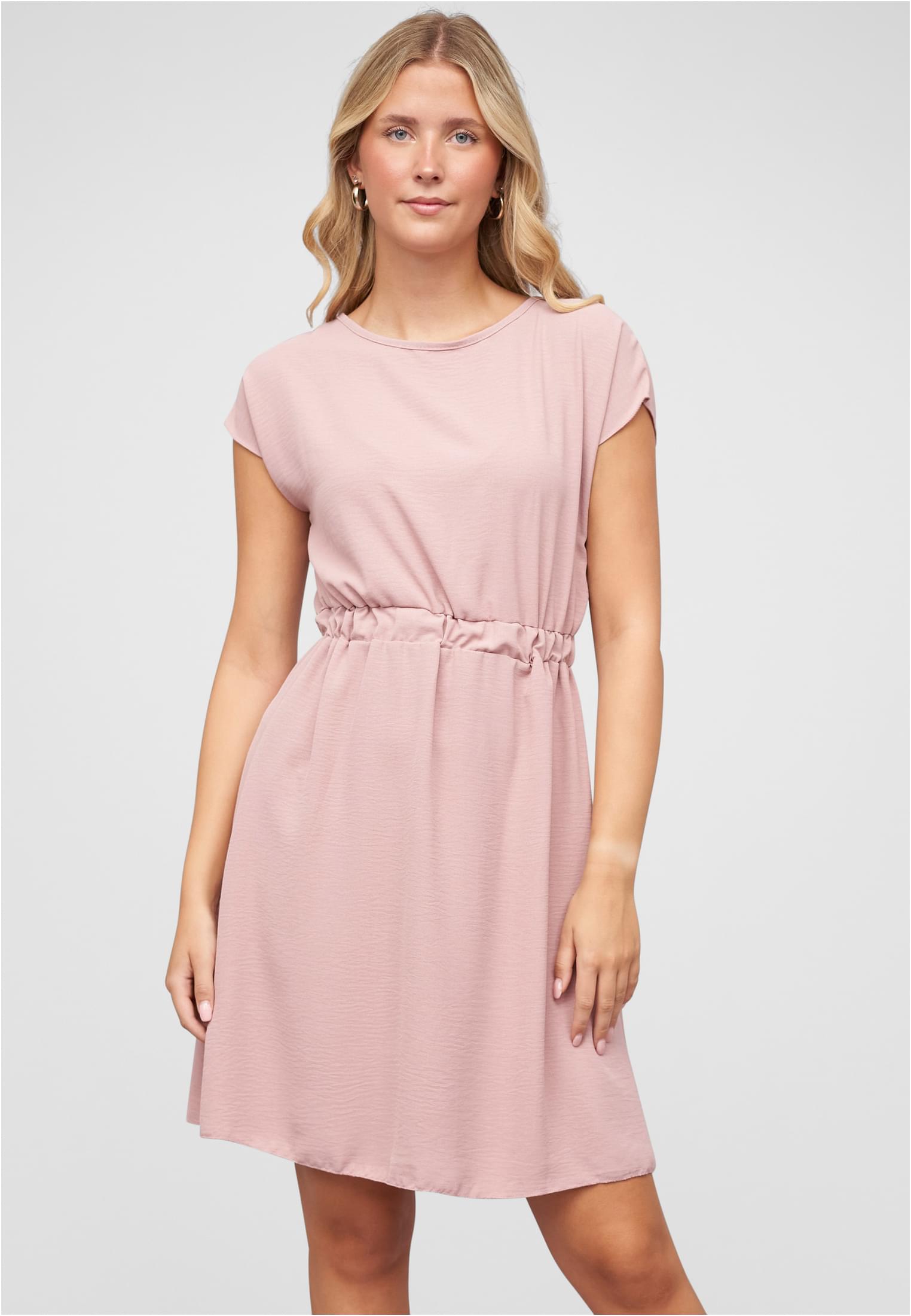 Musselin T-Shirt-Kleid mit elastischem Taillenbund rosa L - alternate variant 1
