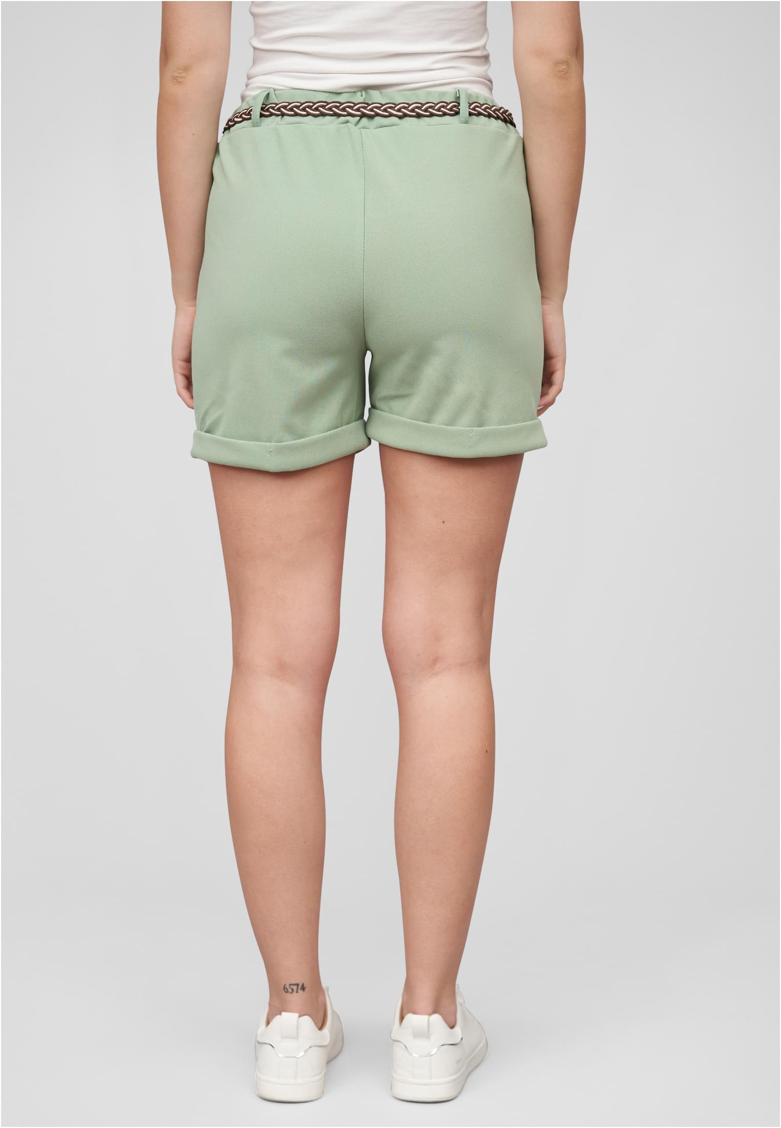Scuba Crepe Shorts con bolsillos tipo flap incluidos cinturón de nido de abeja verde L
 - variant image 2