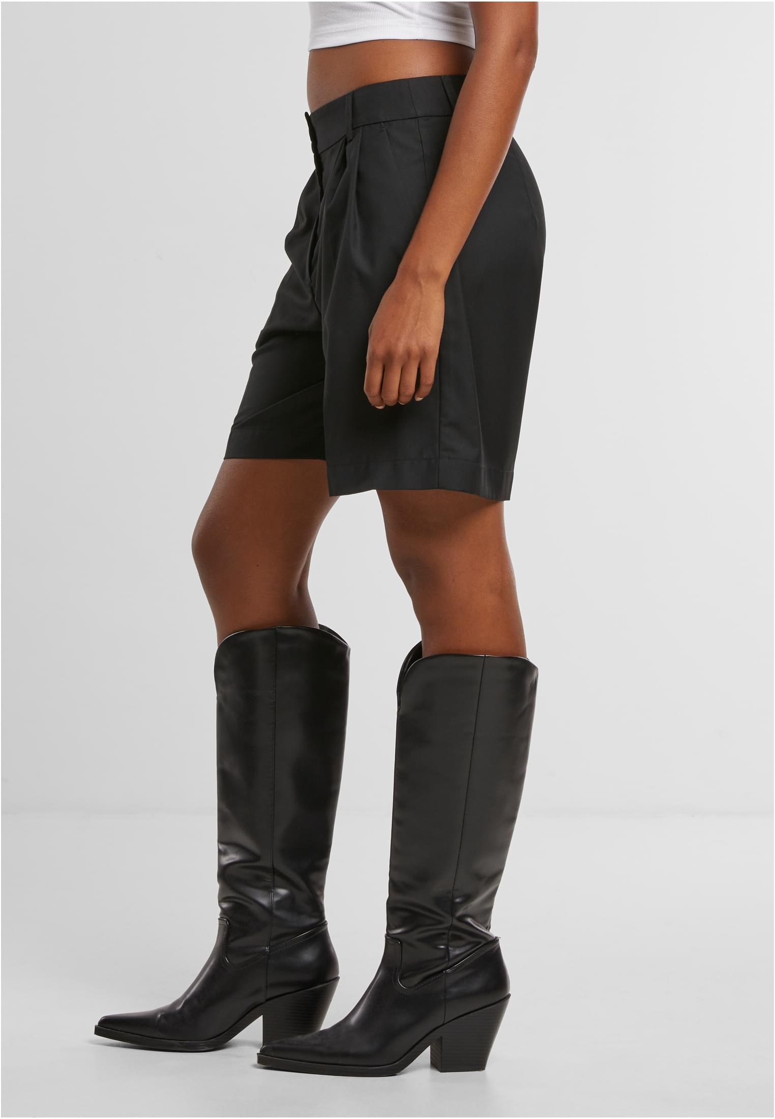 Mujeres pantalones cortos bermudas plisados negros 26
 - variant image 1