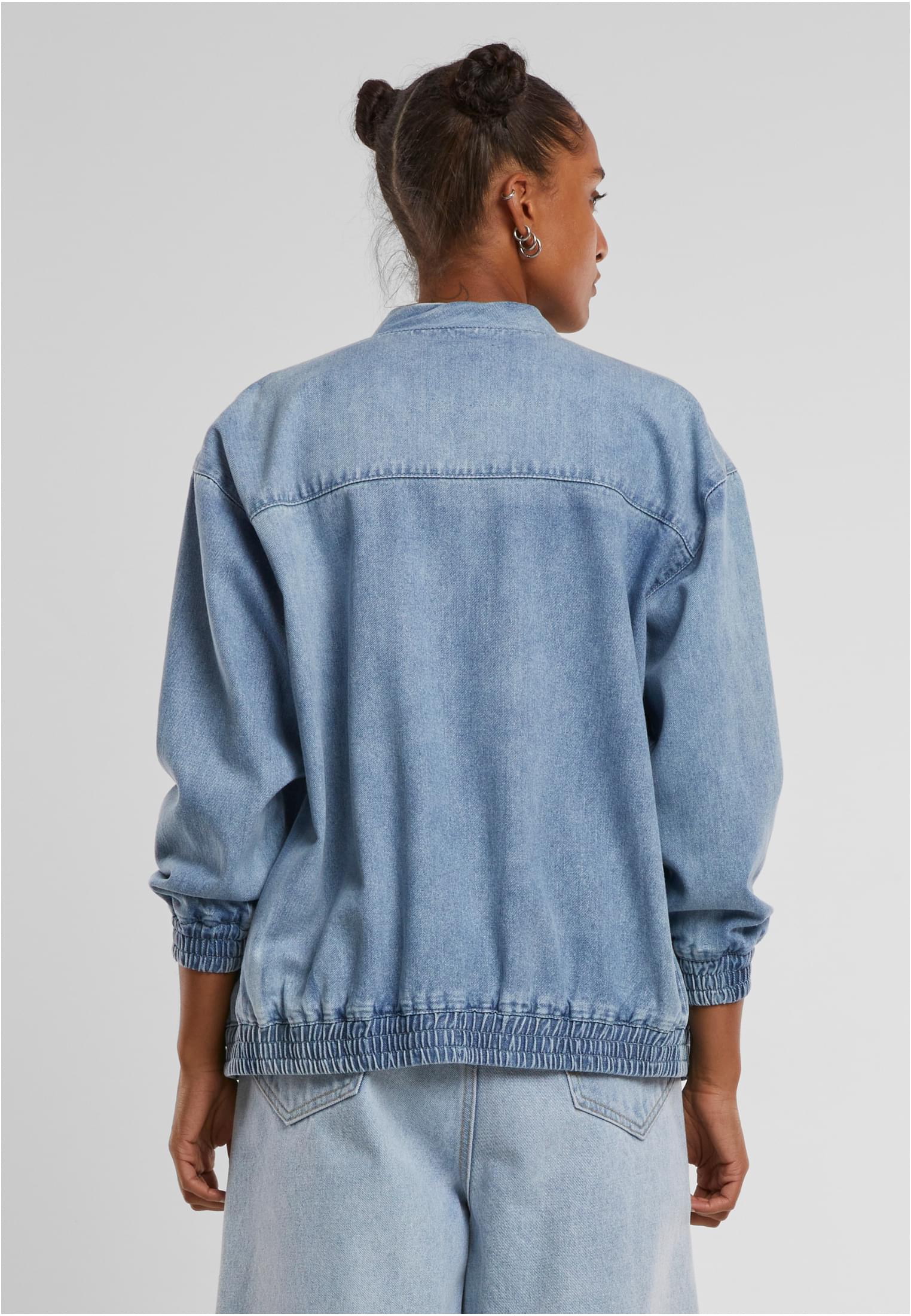 Ladies Oversized Skater Jacket new light blue dirty washed 3XL - variant image 1
