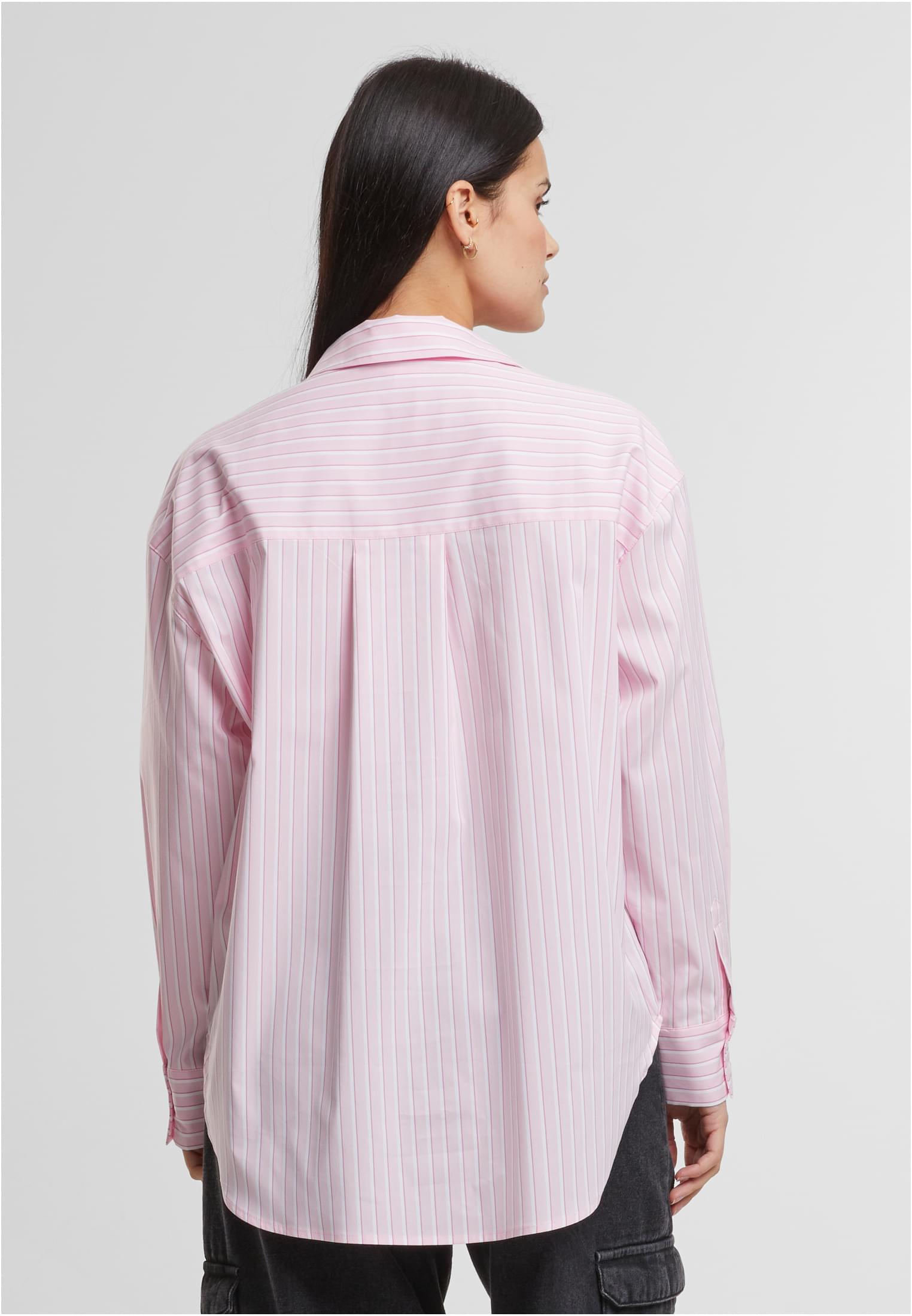 Ladies Oversized Striped Blouse softpink/white 3XL - variant image 1