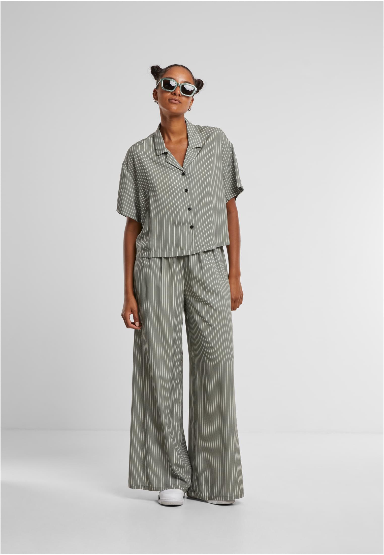Ladies Viscose Resort Shirt paleolive/white 3XL - variant image 2