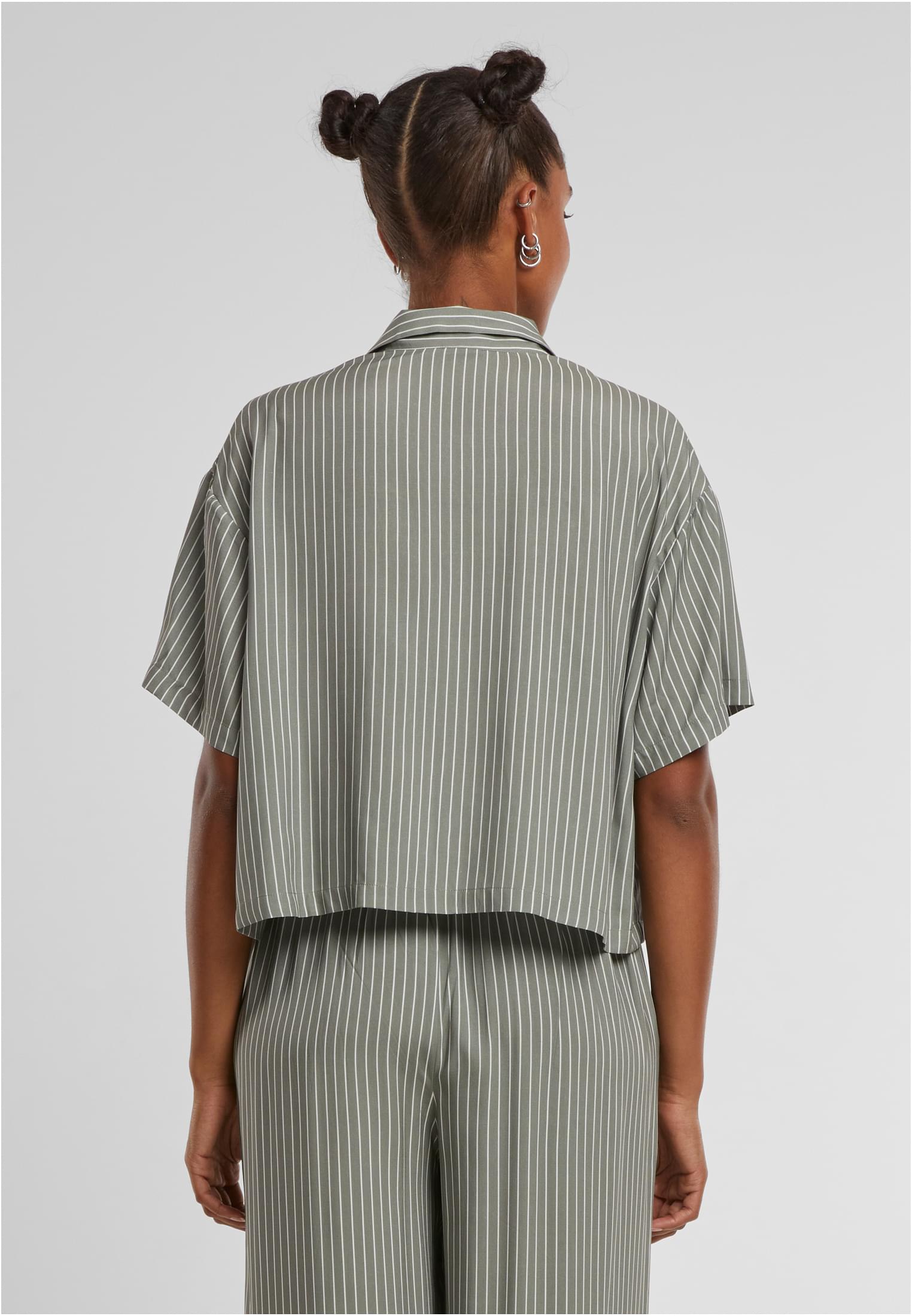 Ladies Viscose Resort Shirt paleolive/white 3XL - variant image 1