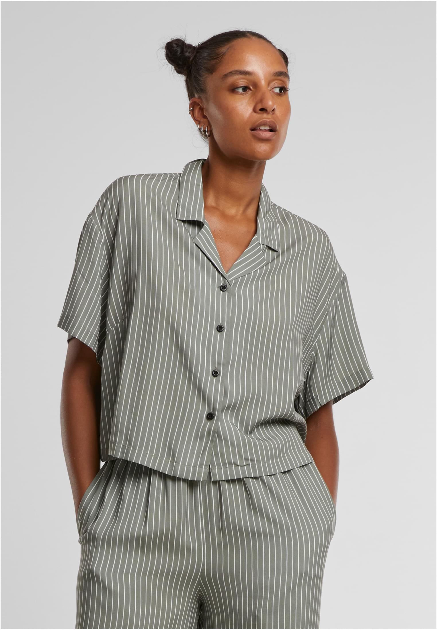 Ladies Viscose Resort Shirt paleolive/white 3XL - alternate variant 7
