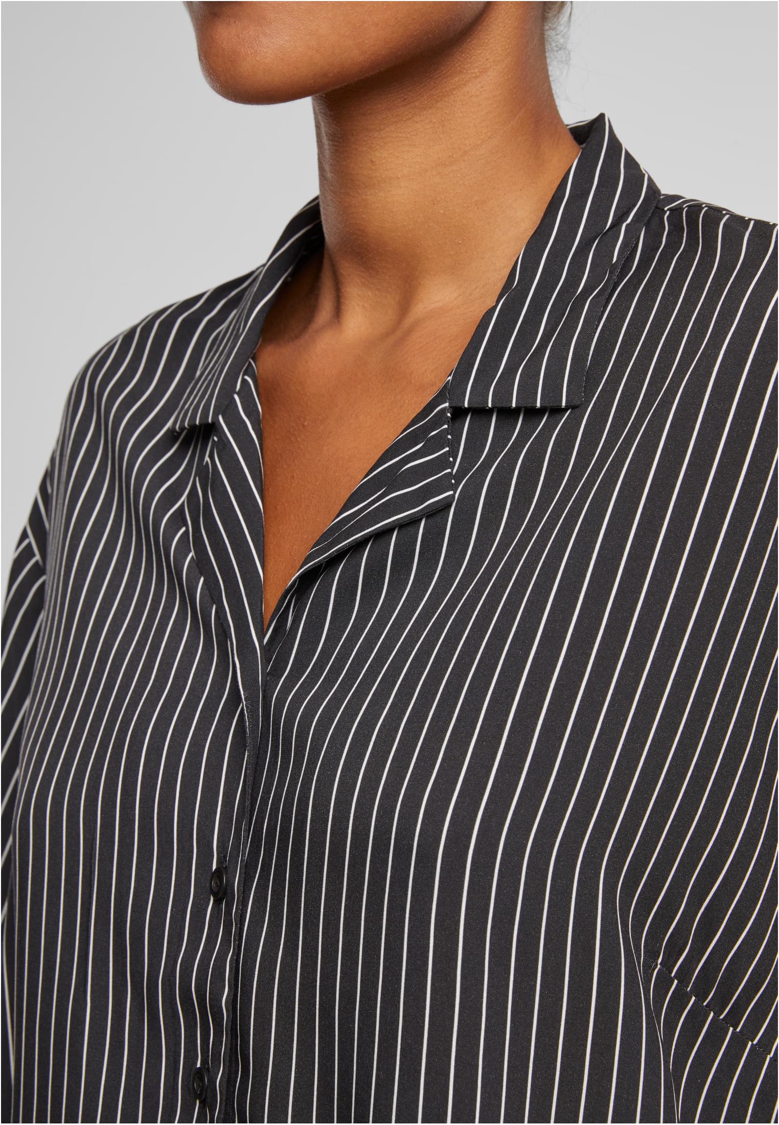Ladies Viscose Resort Shirt black/white 3XL - variant image 3