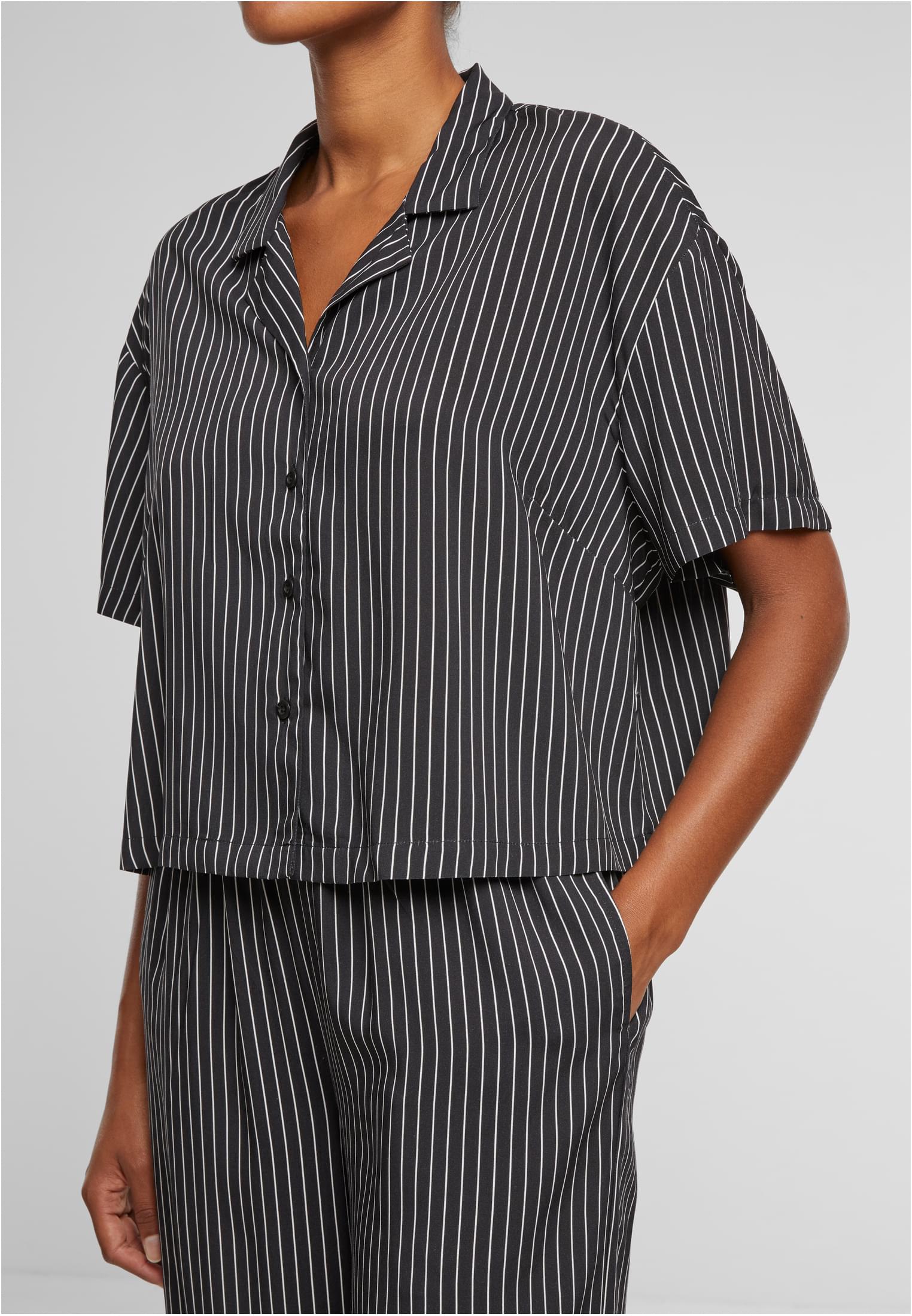 Ladies Viscose Resort Shirt black/white 3XL - variant image 4