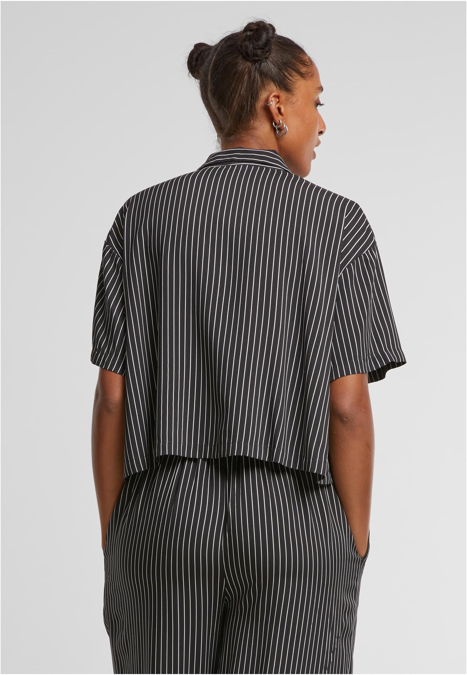 Ladies Viscose Resort Shirt black/white 3XL - variant image 1