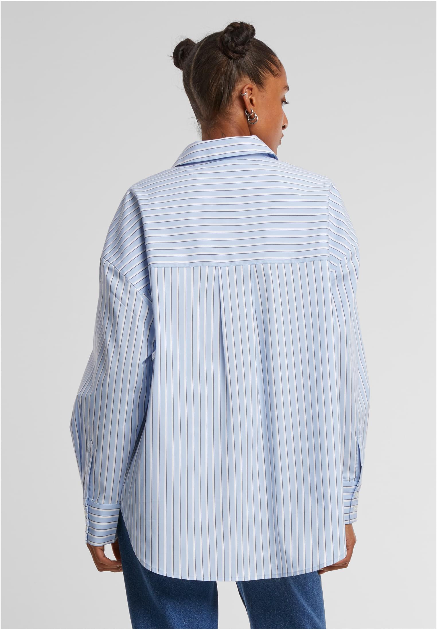 Ladies Oversized Striped Blouse powderblue/white 3XL - variant image 1