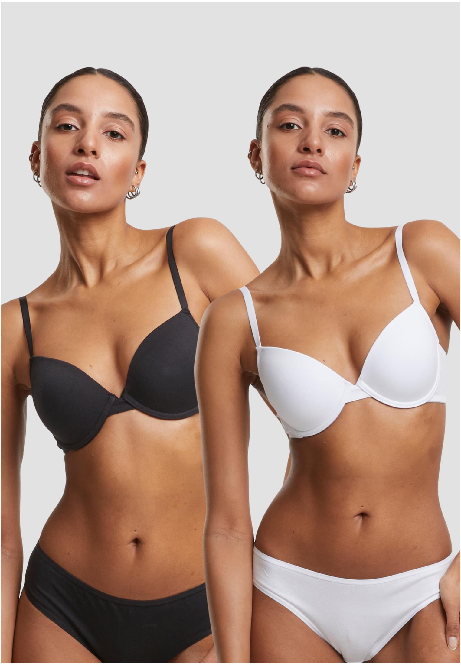 Ladies Basic Cotton Bra 2-Pack black+white 70A - alternate variant 1