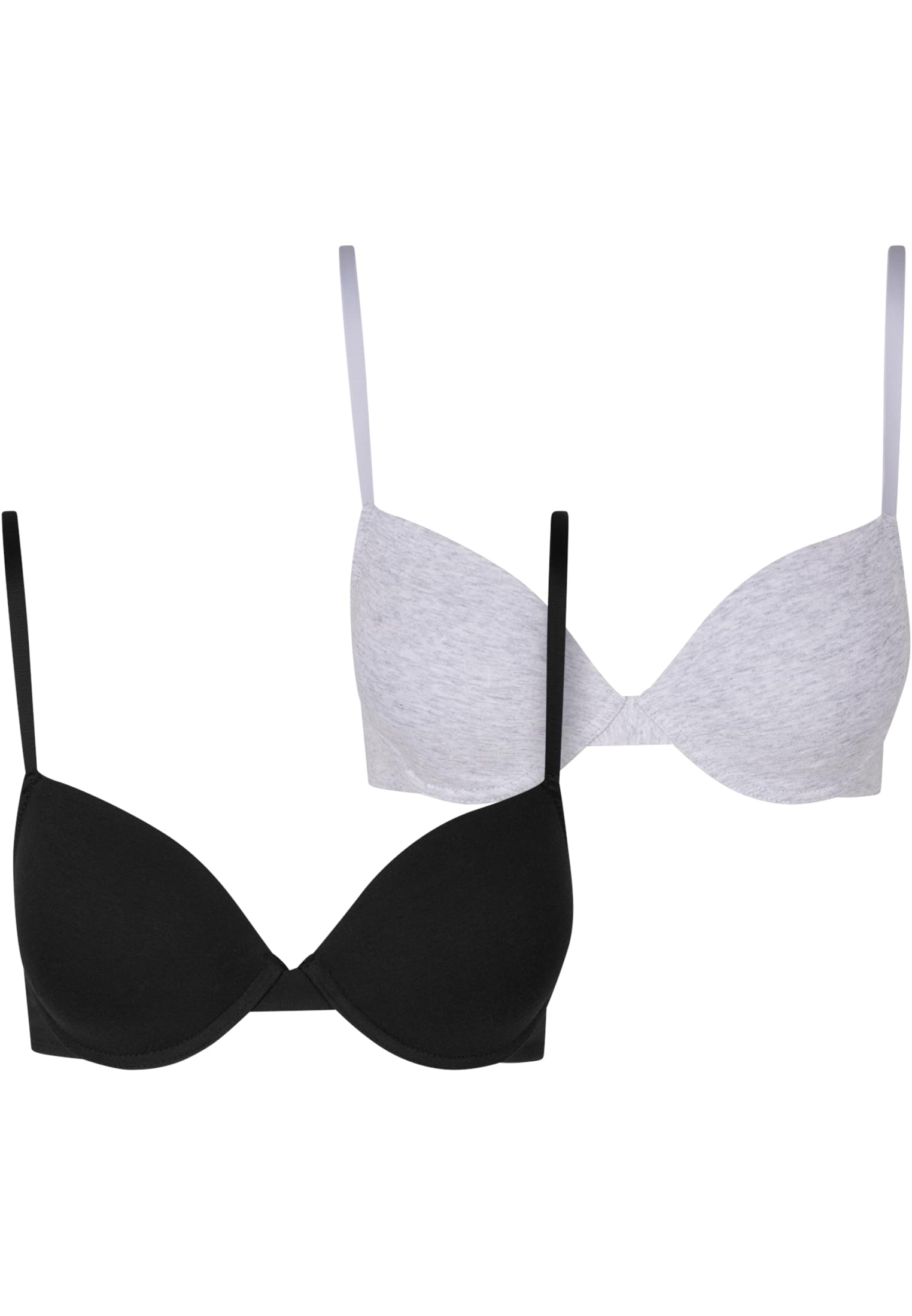 Ladies Basic Cotton Bra 2-Pack black+heathergrey 80C - variant image 1