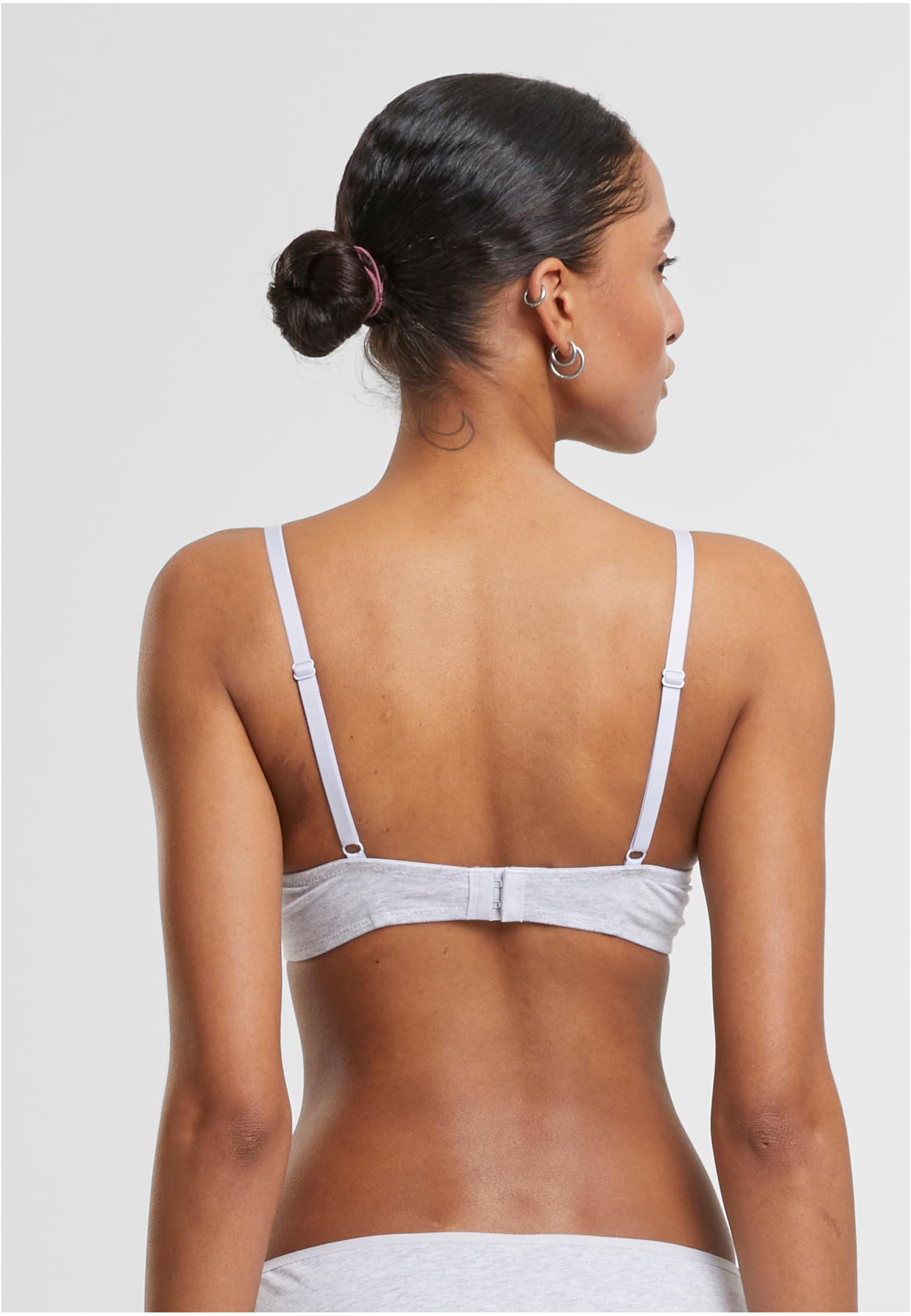 Ladies Basic Cotton Bra 2-Pack white+heathergrey 70A - variant image 2